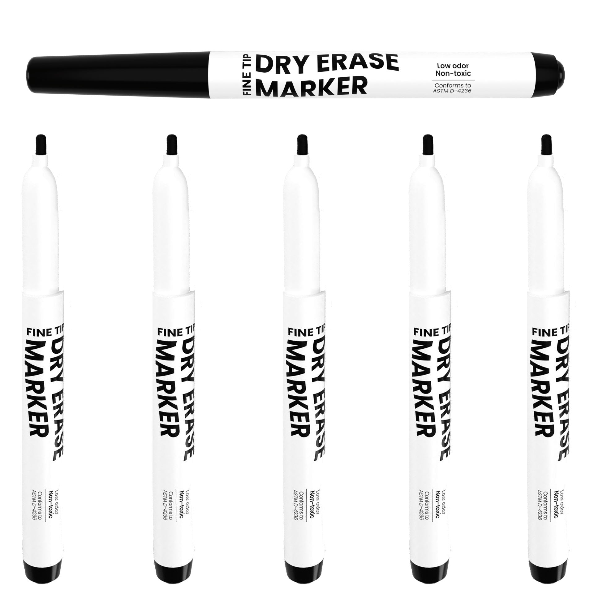 Wholesale Dry Erase Markers - Low Odor - Non-Toxic - Black Fine Tip - Bulk Case of 250