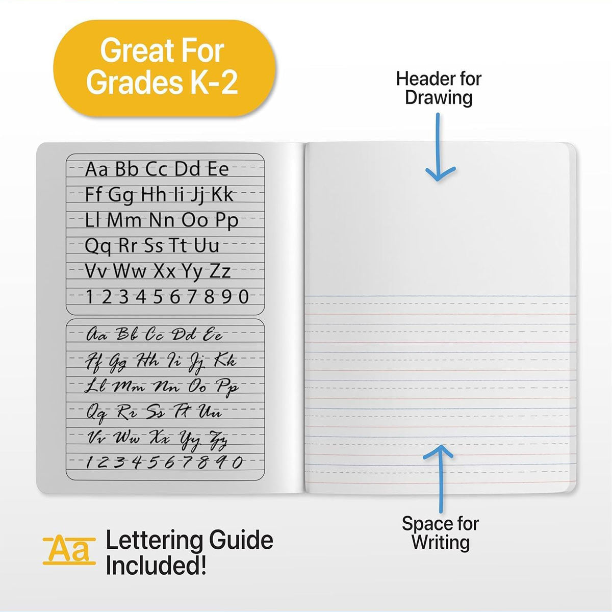 Wholesale Composition Notebooks 100 Sheets - Grades K-2 Primary Ruled - Bulk Case of 48