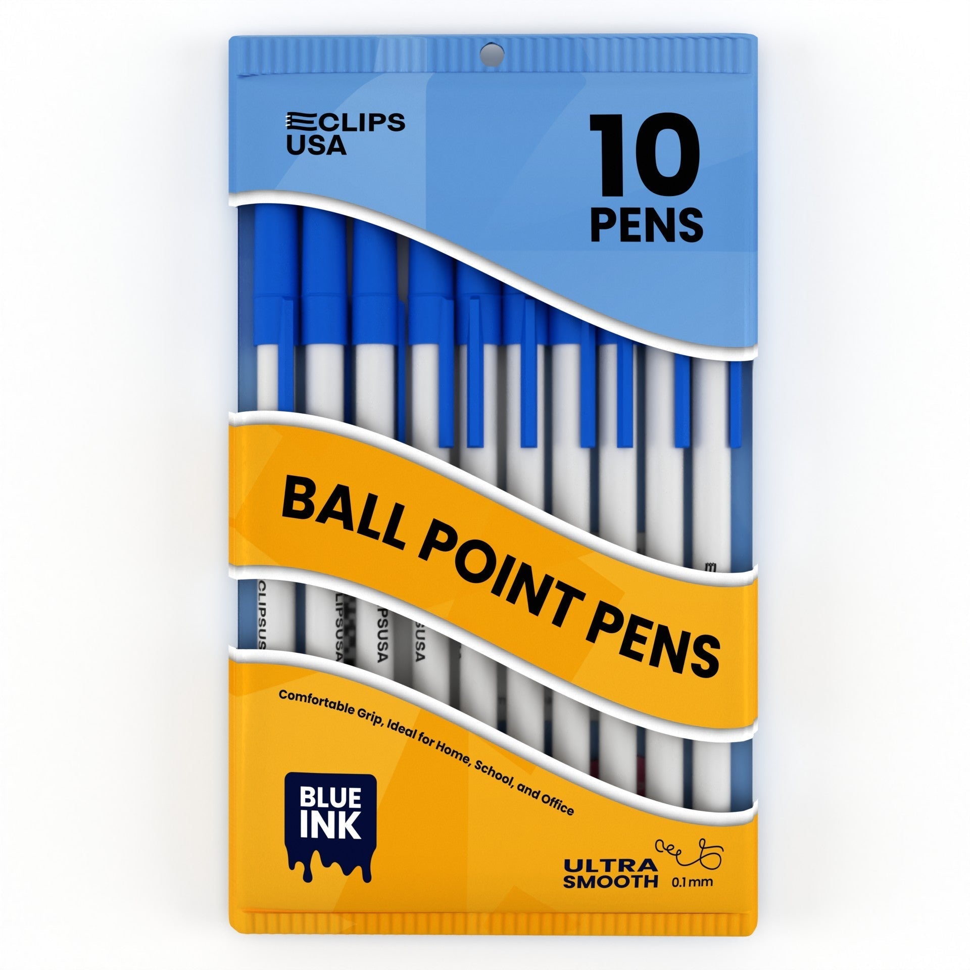 Wholesale Blue Stick Pens - 10 Pens / Pack - Bulk Case of 72 Packs - 720 Total Pens