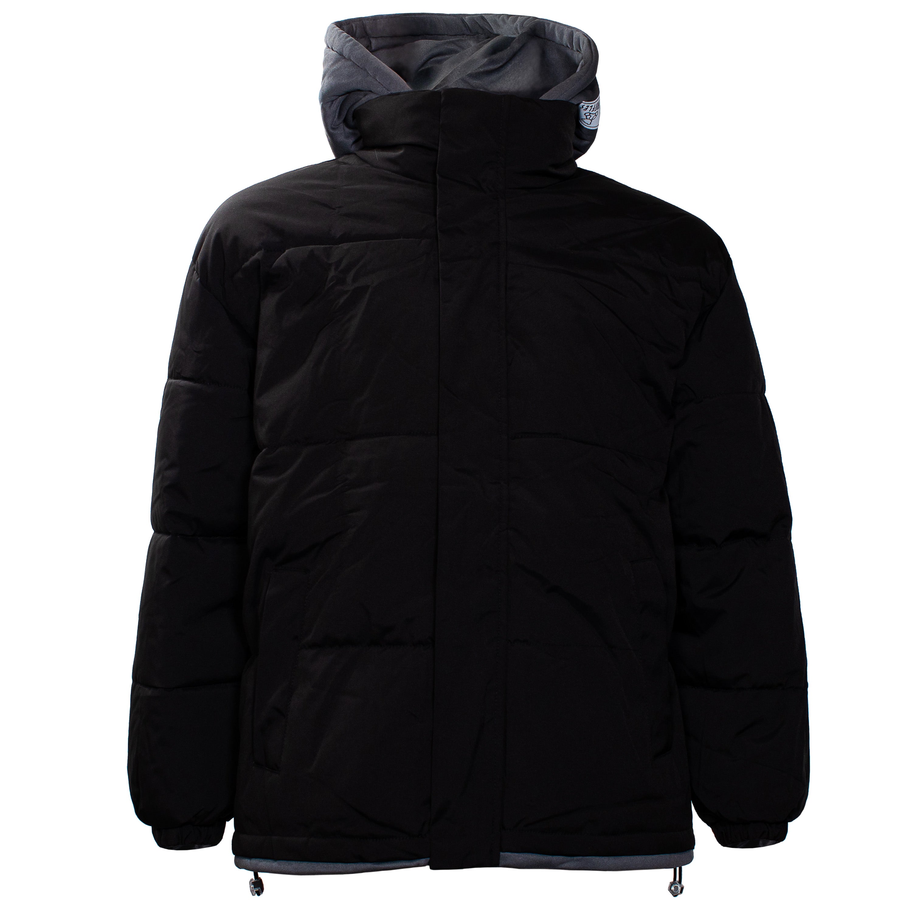 Men's Hooded Warm Winter Wholesale Coats in Black & Assorted Sizes (Large Sizes Only) - Bulk Case of 12 Winter Jackets