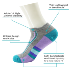 Women's Ankle Wholesale Socks - Size 9-11 in Assorted Colors - Bulk Case of 96 Pairs