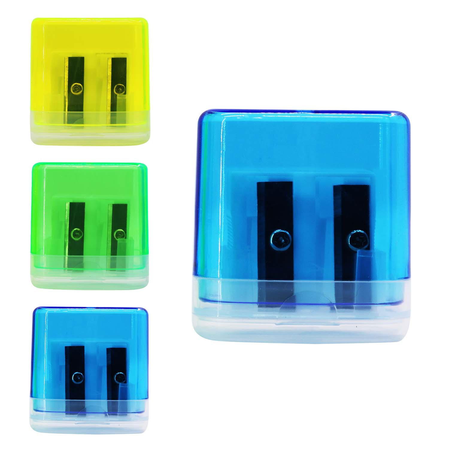 48 Double Hole Pencil Sharpeners- Bulk School Supplies Wholesale Case of 48 Sharpeners