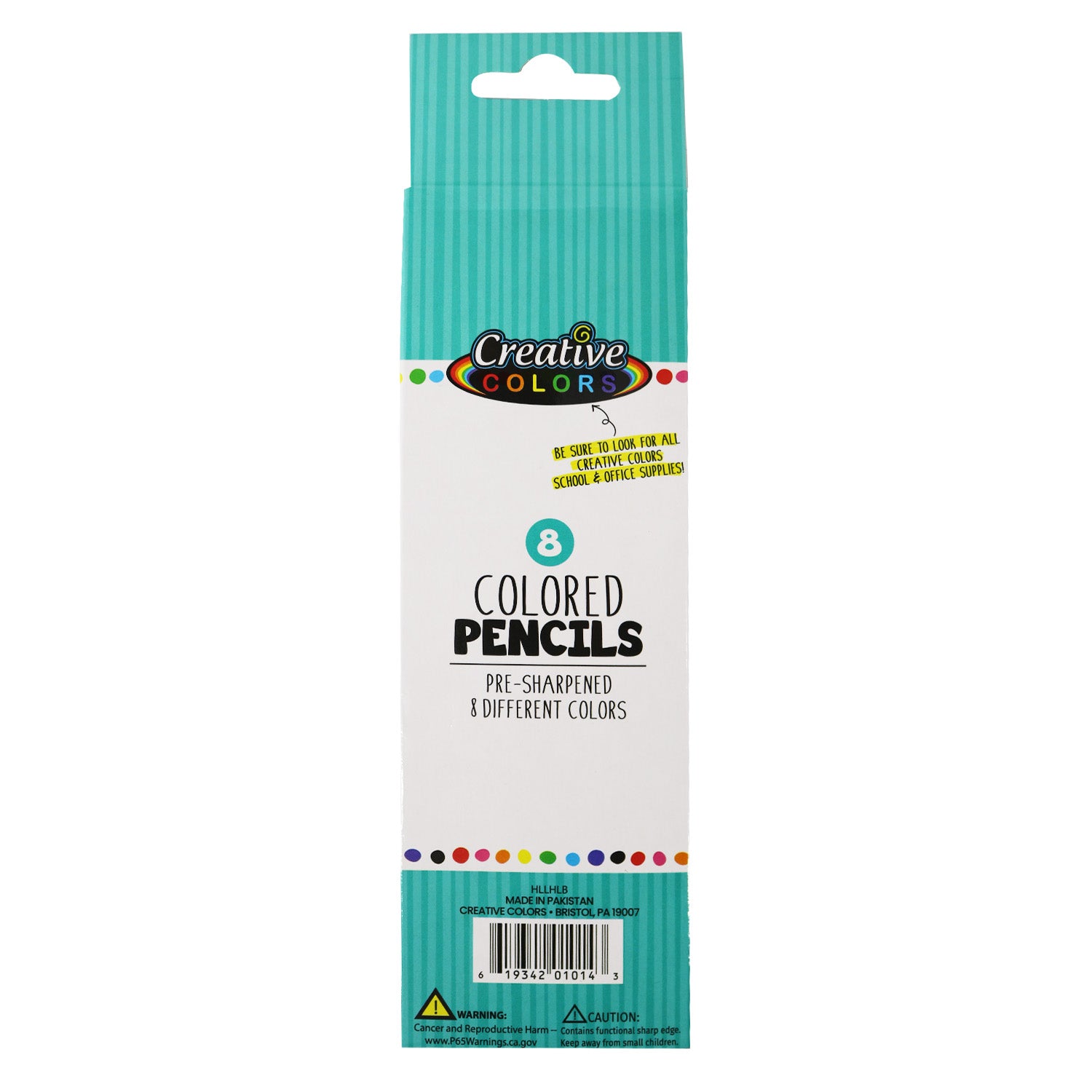 Wholesale Colored Pencils 8 Pack - Bulk School Supplies - Case of 96 Packs