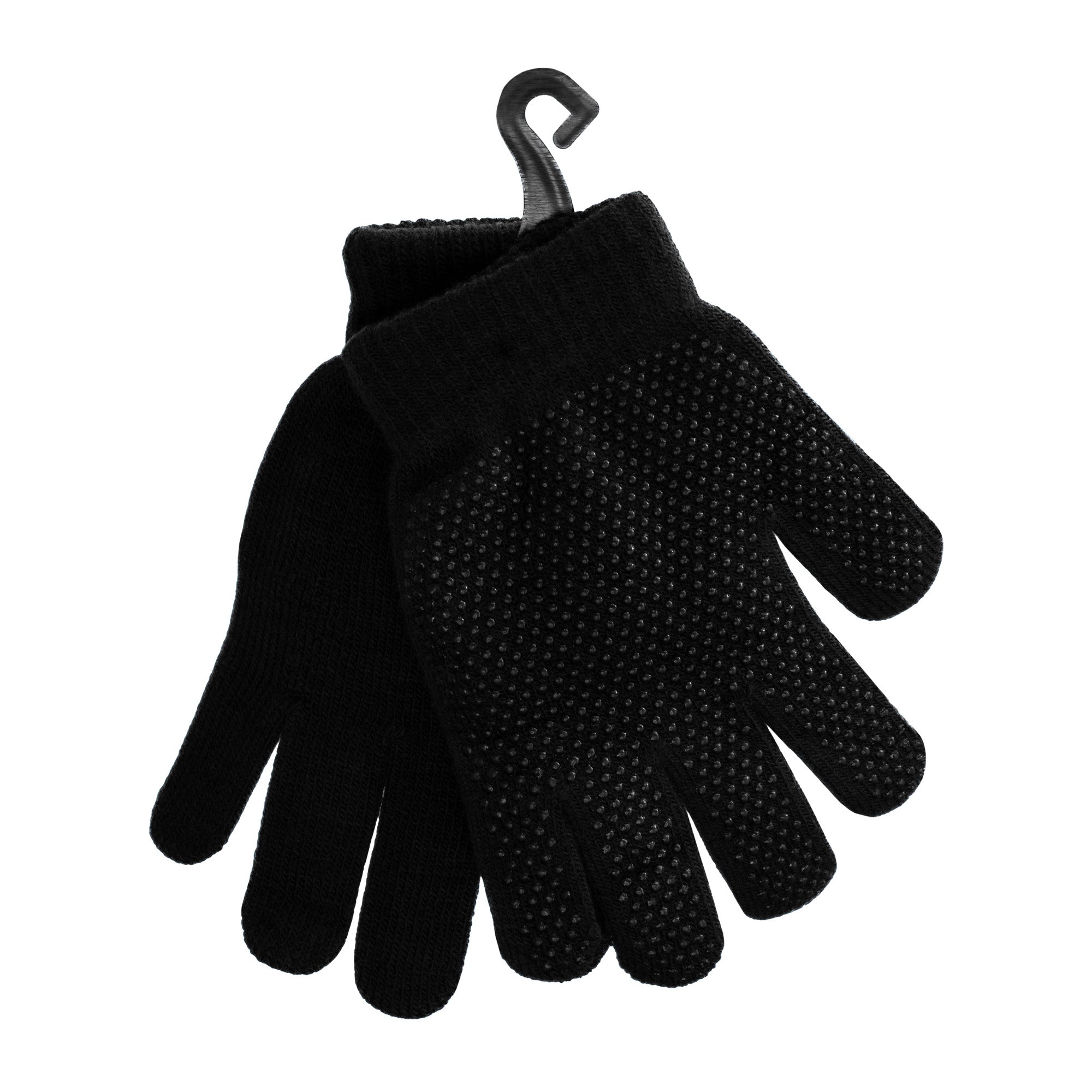 Black Knit Wholesale Winter Gloves- Unisex - Homeless Care - Bulk Case of 96