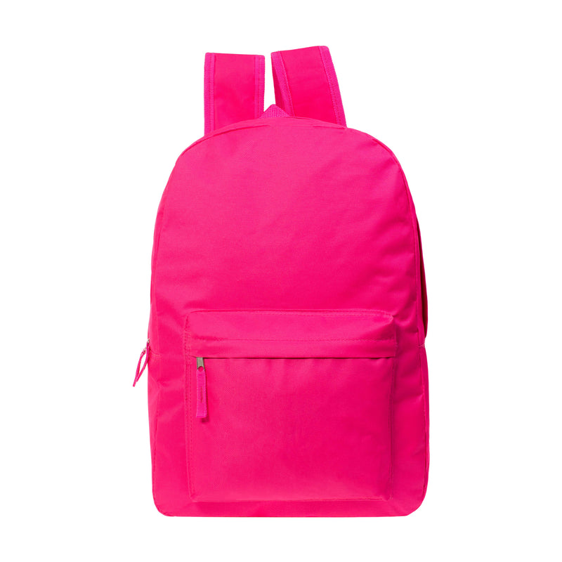 17" Bright Wholesale School Backpack in 6 Colors for Kids - Bulk Case of 24 Backpacks