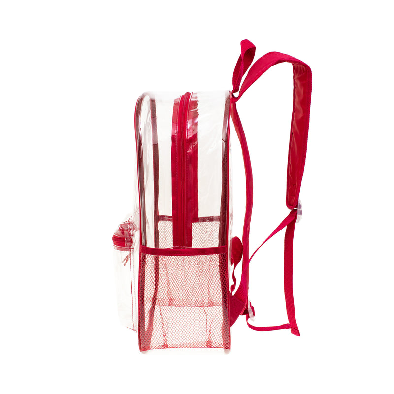 17" Transparent Wholesale Backpack in Assorted Colors - Bulk Case of 24