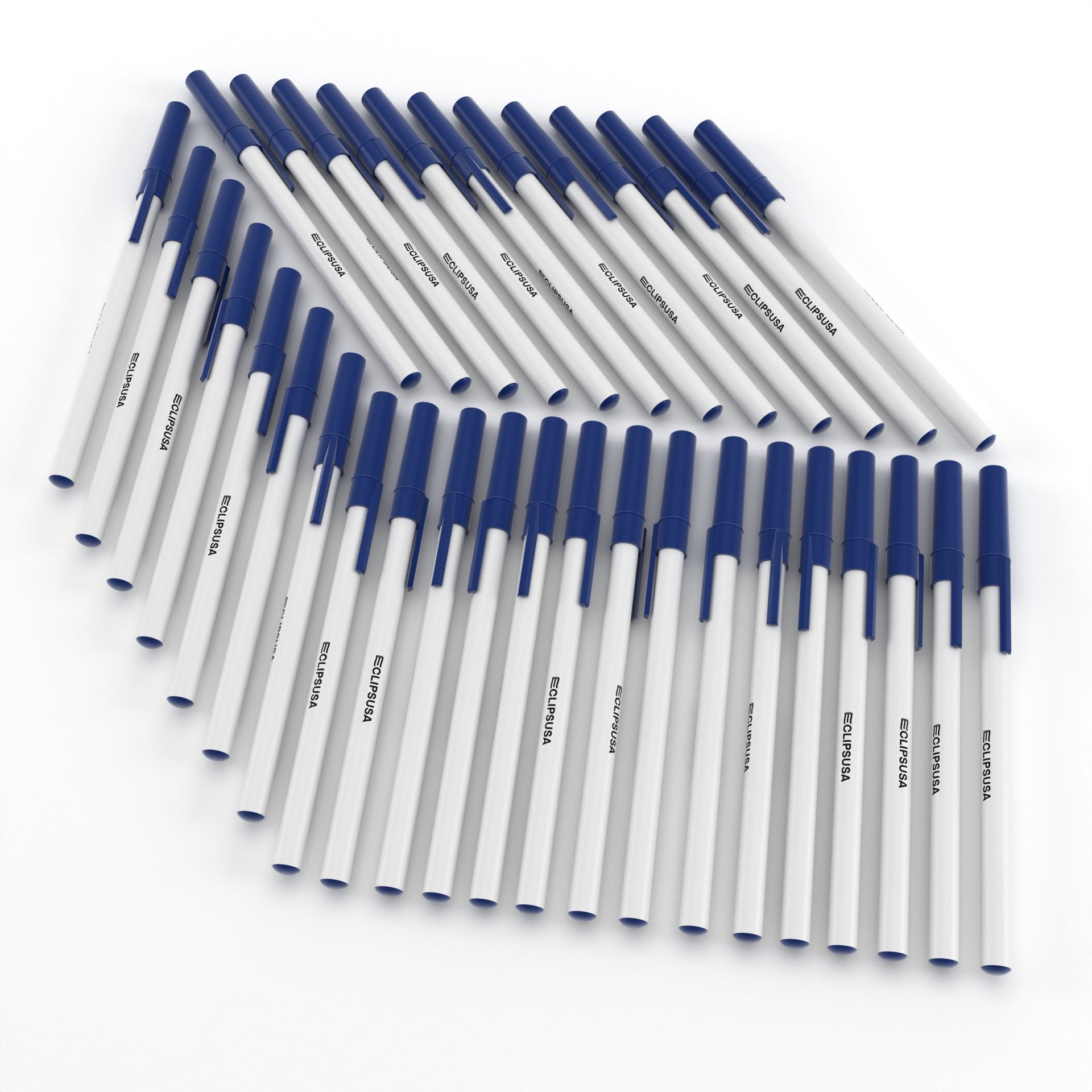 576 Units Ballpoint Stick Pens - Blue Ink, Removable Cap