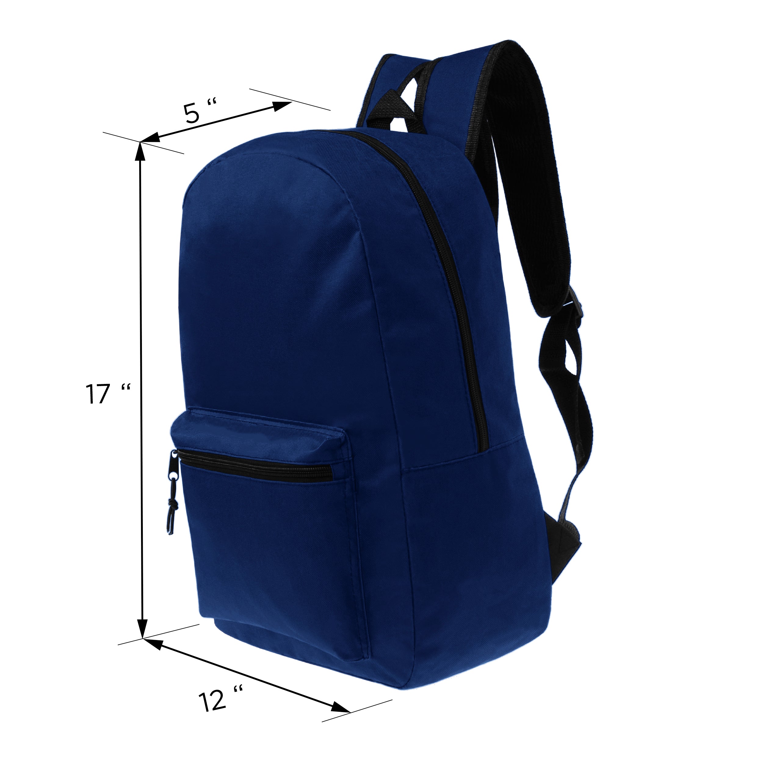 17 Inch navy blue wholesale backpack for boys & girls