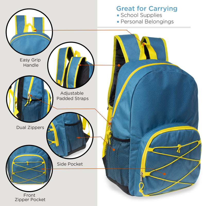 17 inch wholesale bungee back to school backpacks