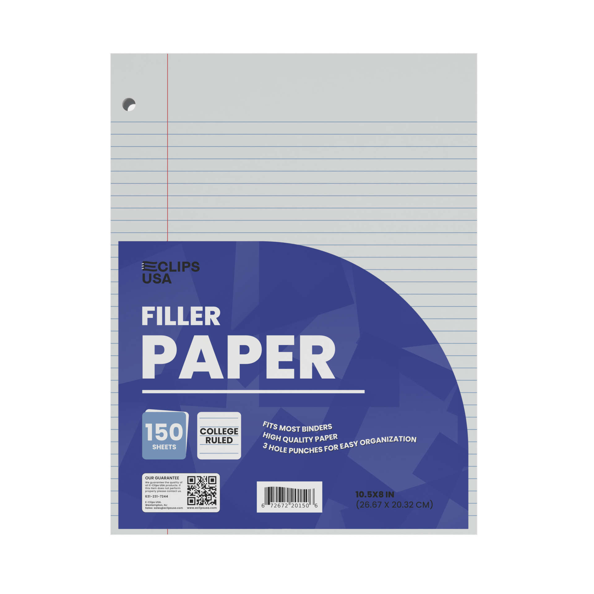Front facing image of College-Ruled Filler Paper.
