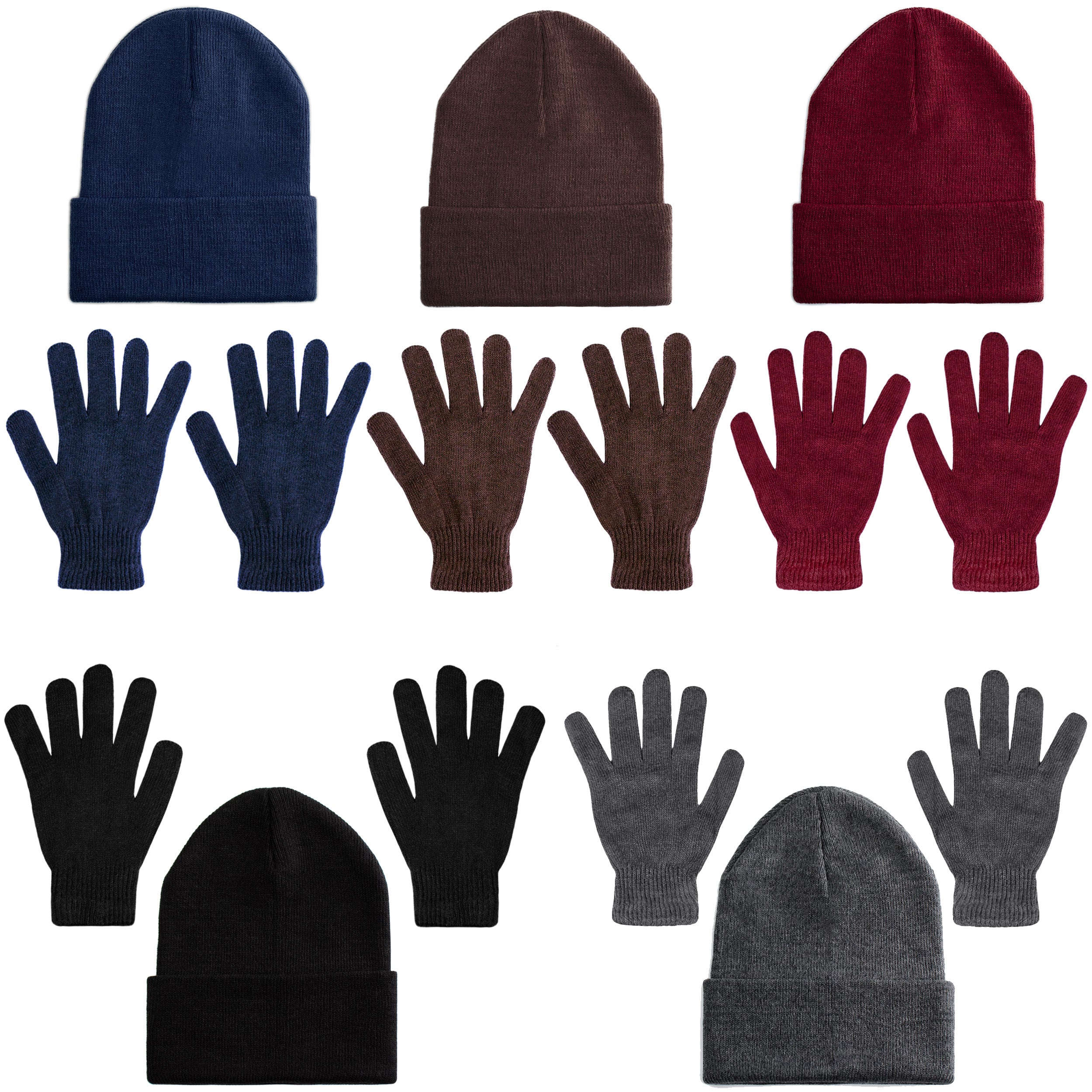 Bulk Case of 24 Winter Hats 24 Winter Gloves Wholesale Homeless Care
