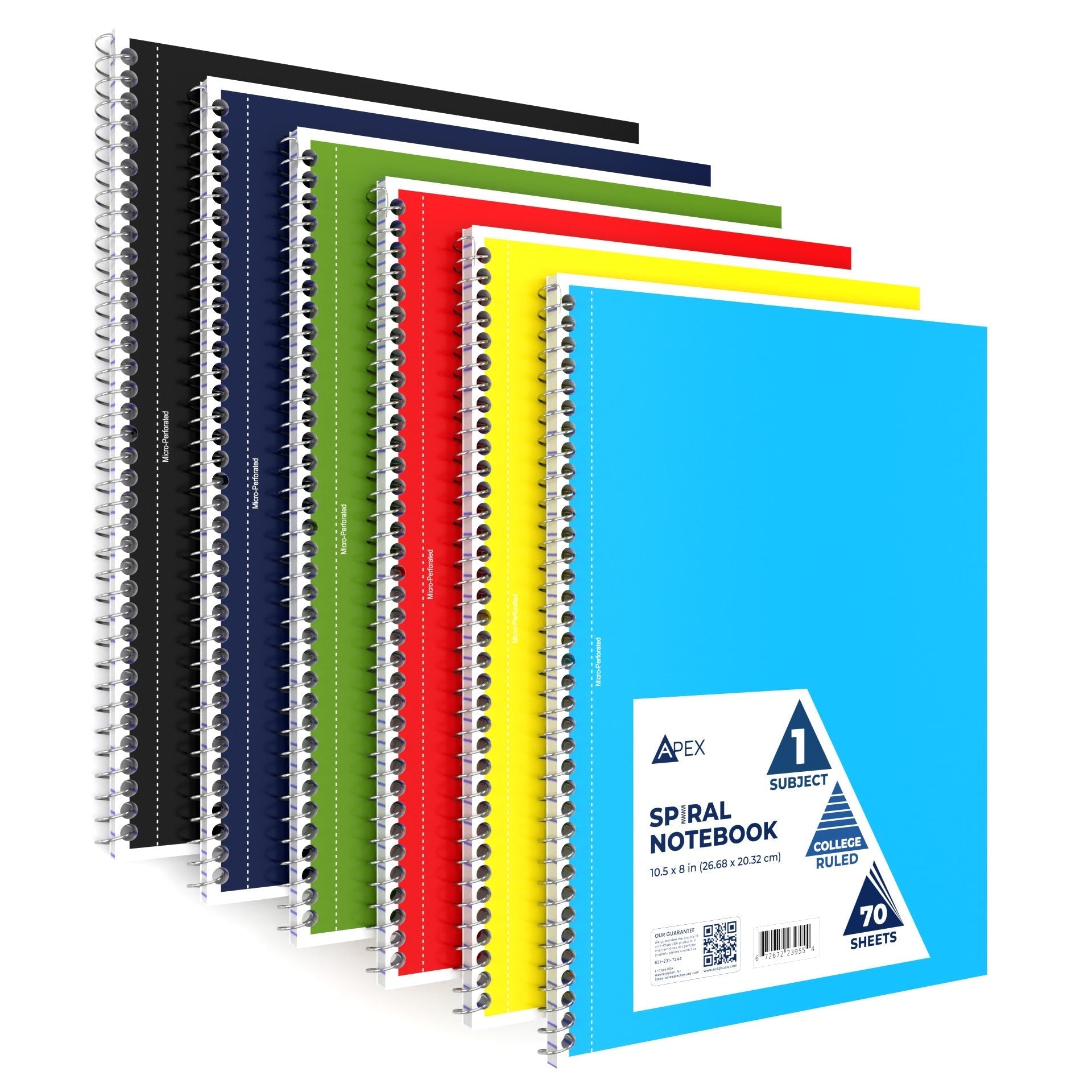 College Ruled Wholesale Spiral Notebooks - 1 Subject - 70 Sheets - Bulk Case of 48 Notebooks