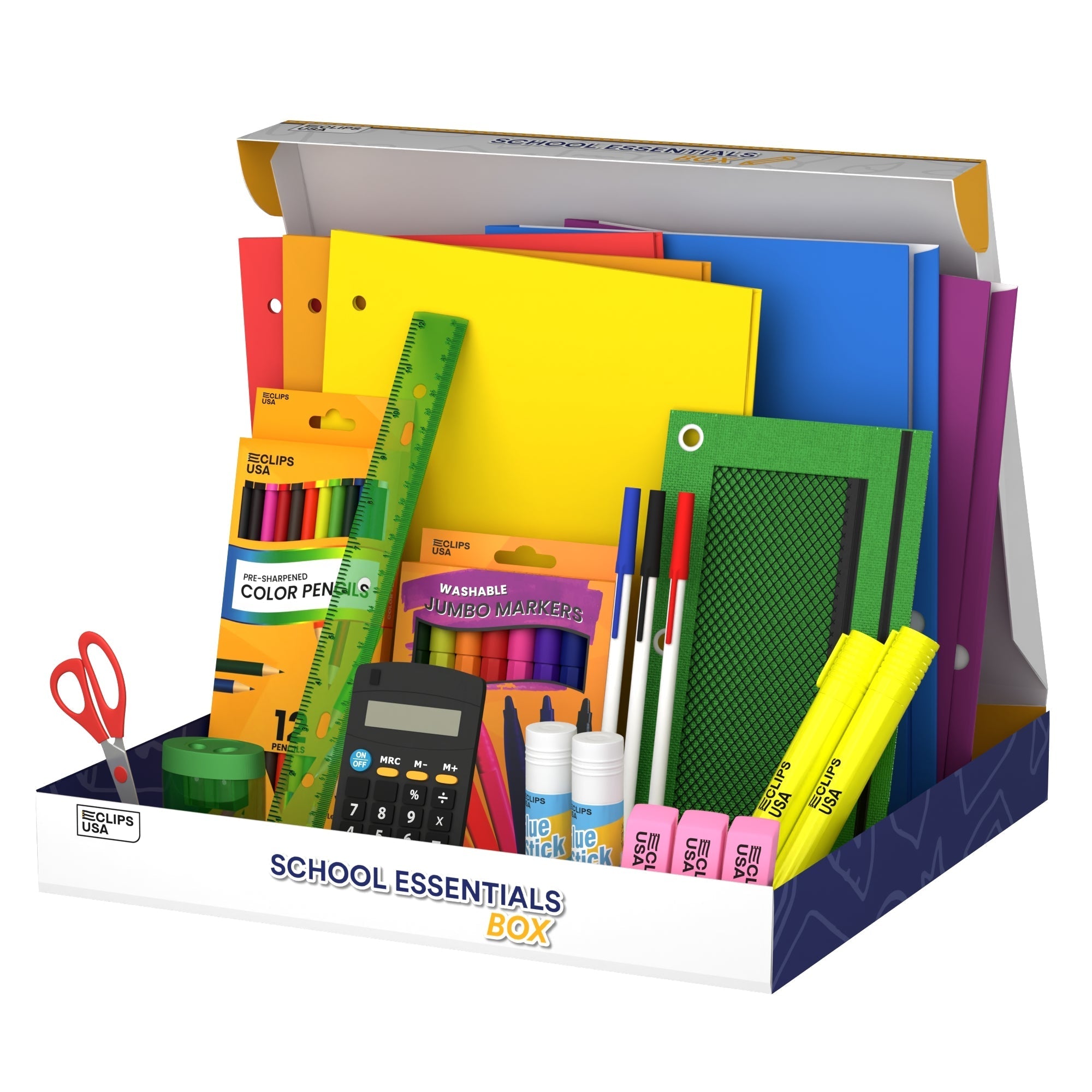 40 Piece Wholesale School Supply Kits in a Pre-Packaged Box - Bulk Case of 12 Kits