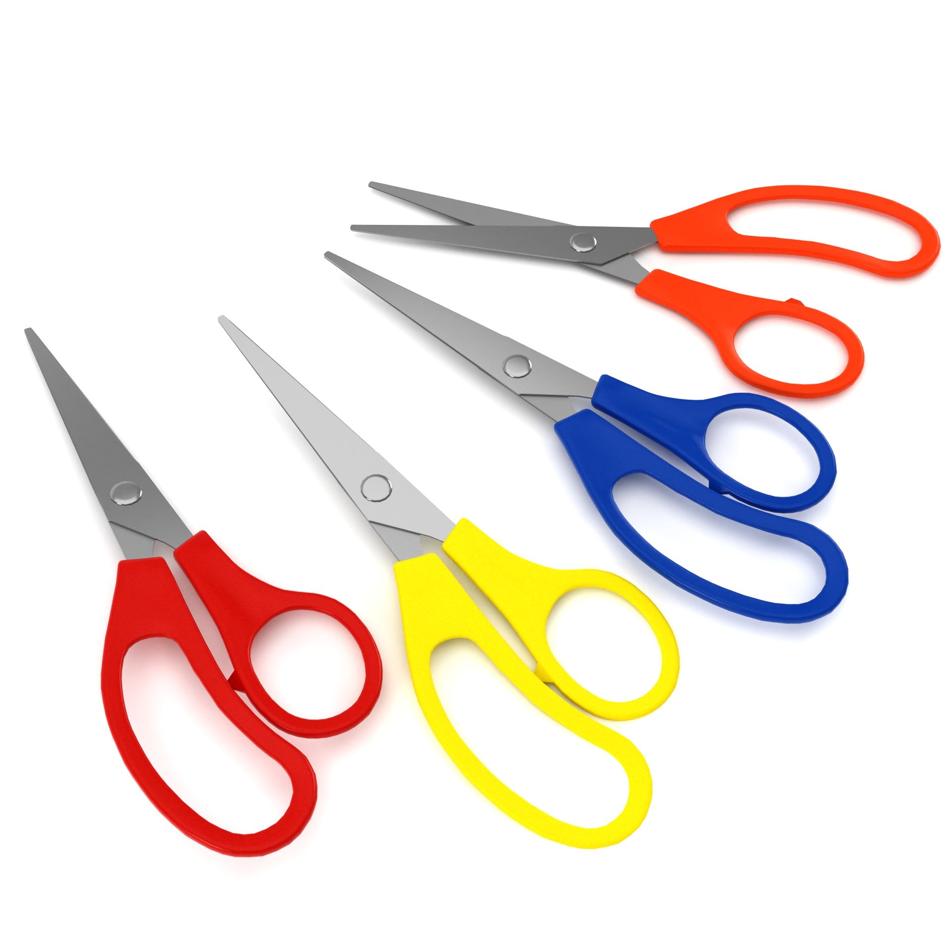 Stainless Steel Scissors: 5", Multipurpose For Home & Office, Soft-Handle, (Assorted Color), Pointed Tip, Case of 500 Scissors
