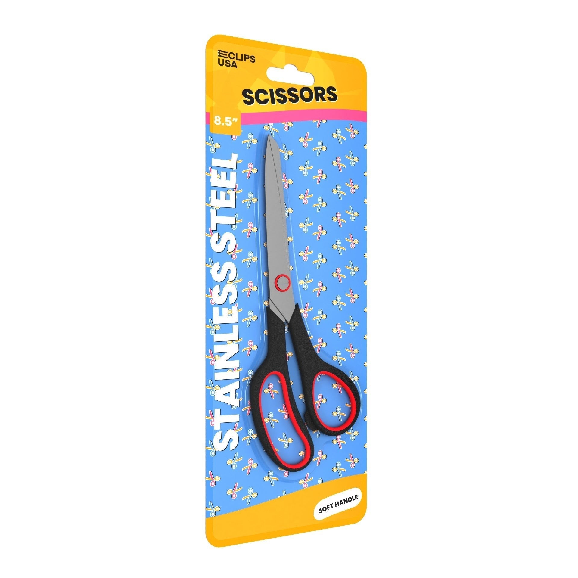 8 Inch Wholesale Scissors - Stainless Steel - Pointed Tip & Soft Handle - Bulk Case of 48