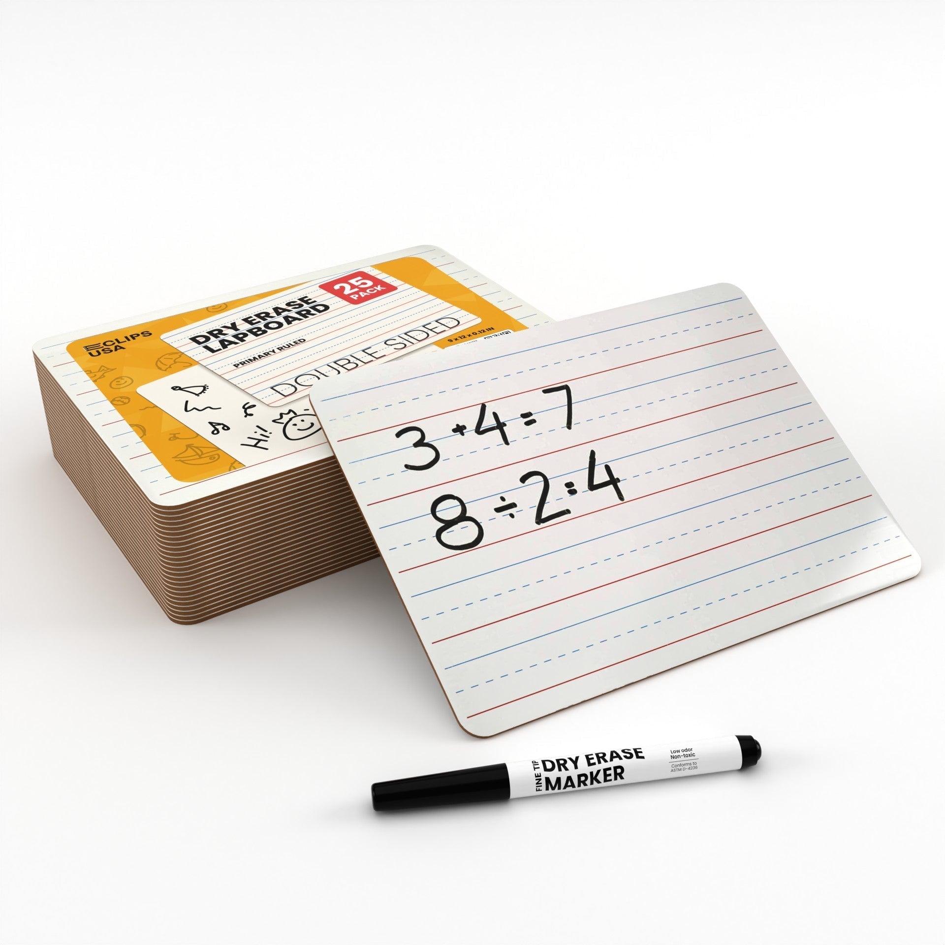 Wholesale Dry Erase Board for Young Students - 9 x 12 Inches - Primary Ruled - Bulk Pack of 25