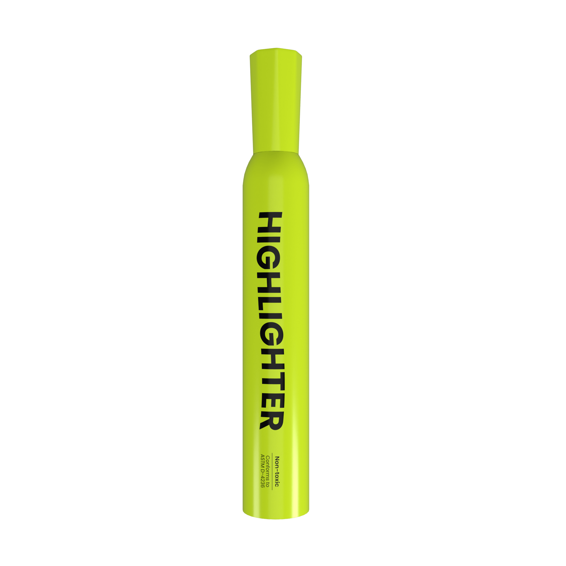 Fluorescent Highlighter Pen - Non-toxic, Yellow, Chisel-tip