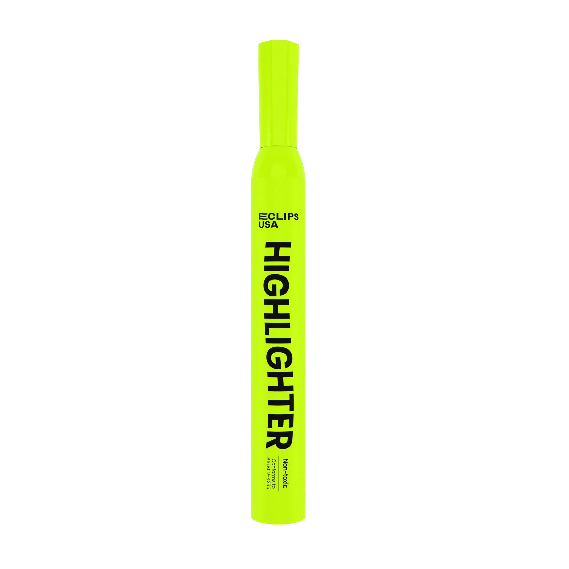 Fluorescent Highlighter Pen - Non-toxic, Yellow, Fine-tip