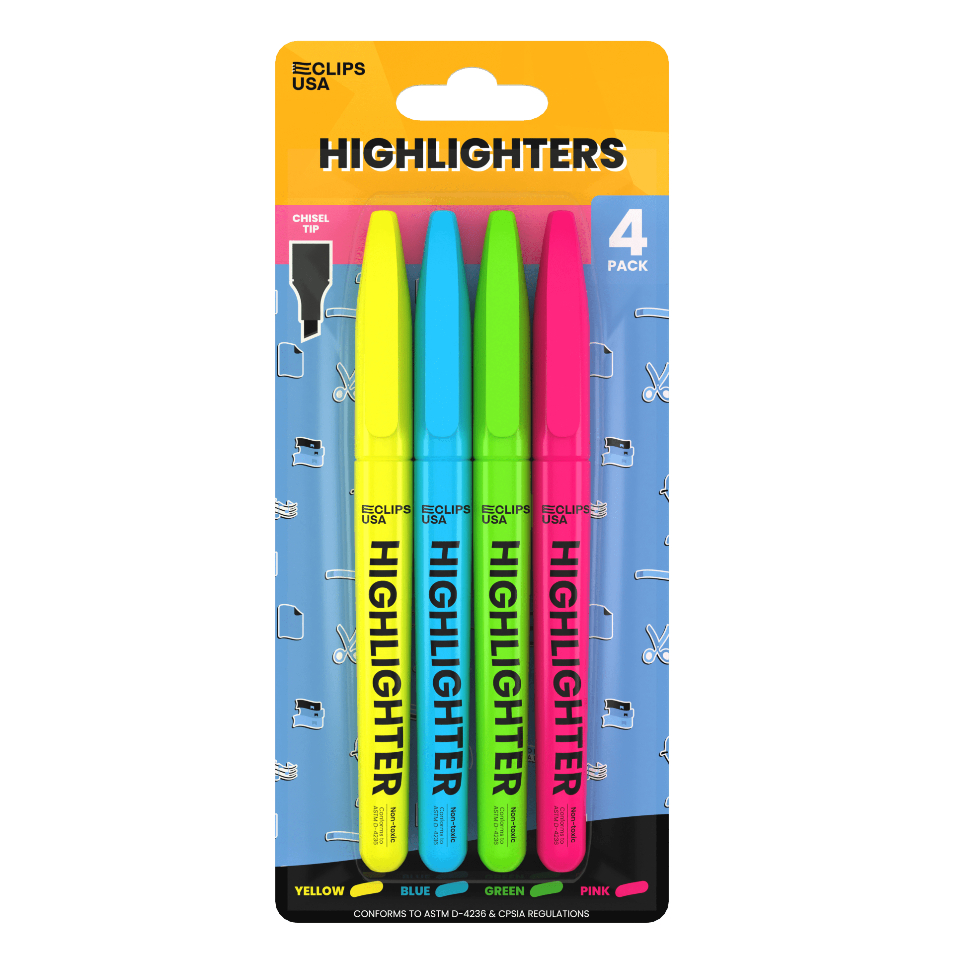 Front facing image of Fluorescent Highlighter Pen.