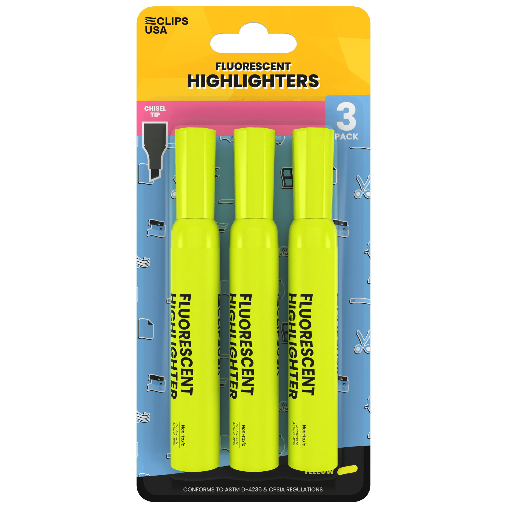 Front facing image of Fluorescent Highlighter Pen.