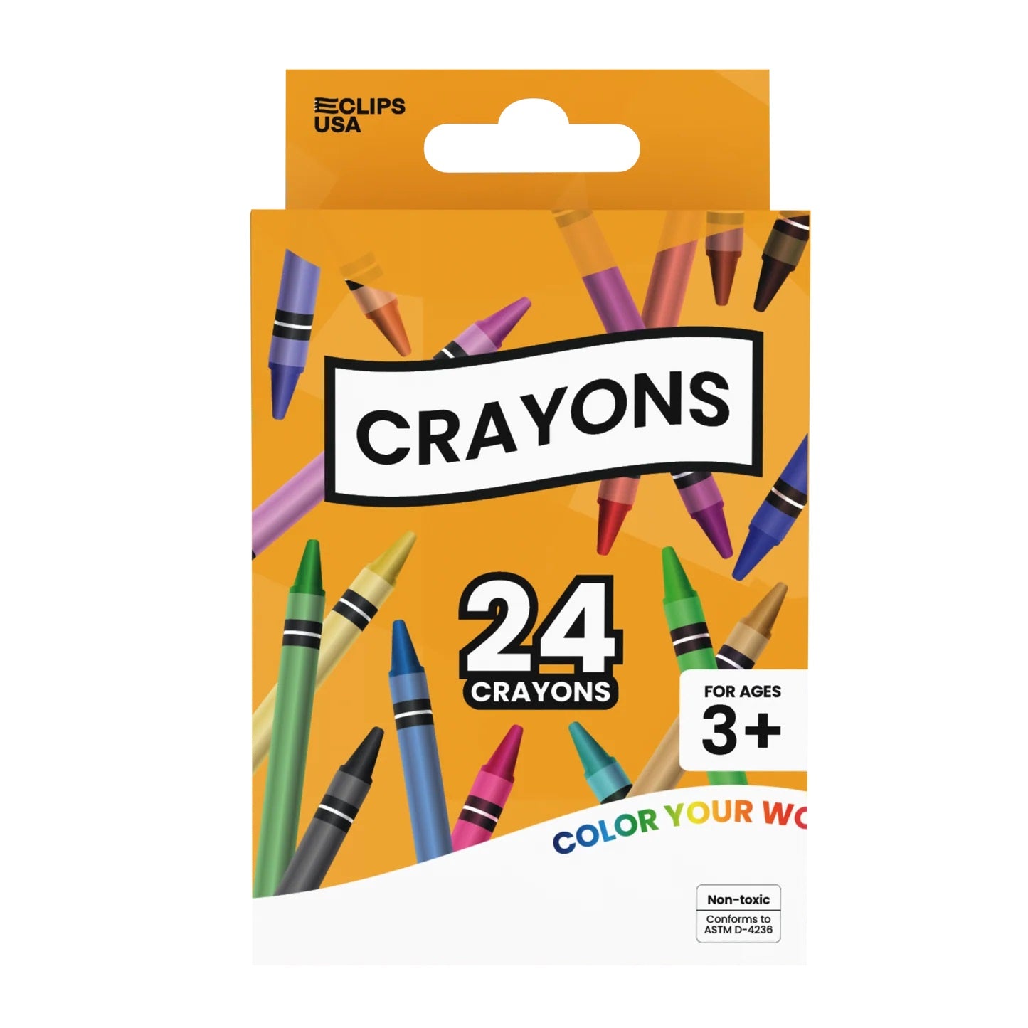 24 Pack of Wholesale Crayons for School Kids - Bulk Case of 48 Packs - Total of 1152 Crayons