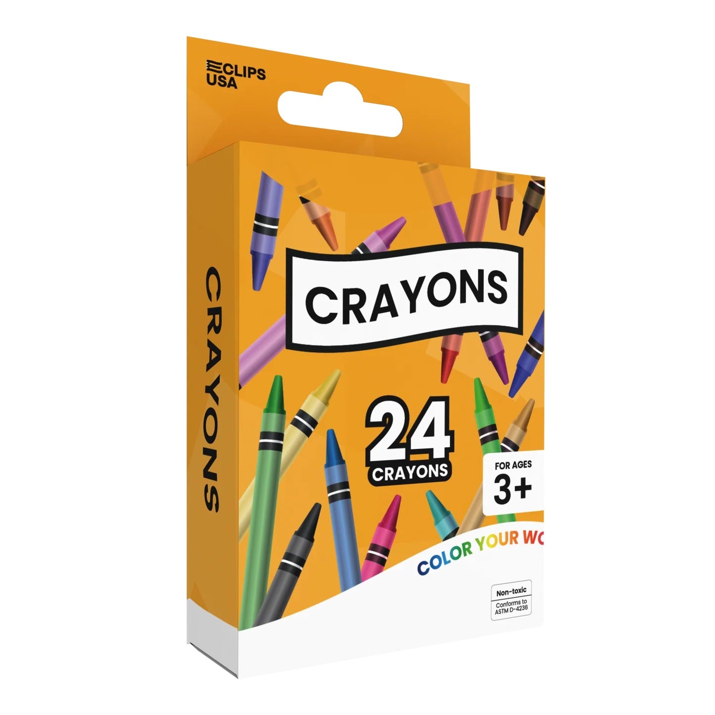 24 Pack of Wholesale Crayons for School Kids - Bulk Case of 48 Packs - Total of 1152 Crayons