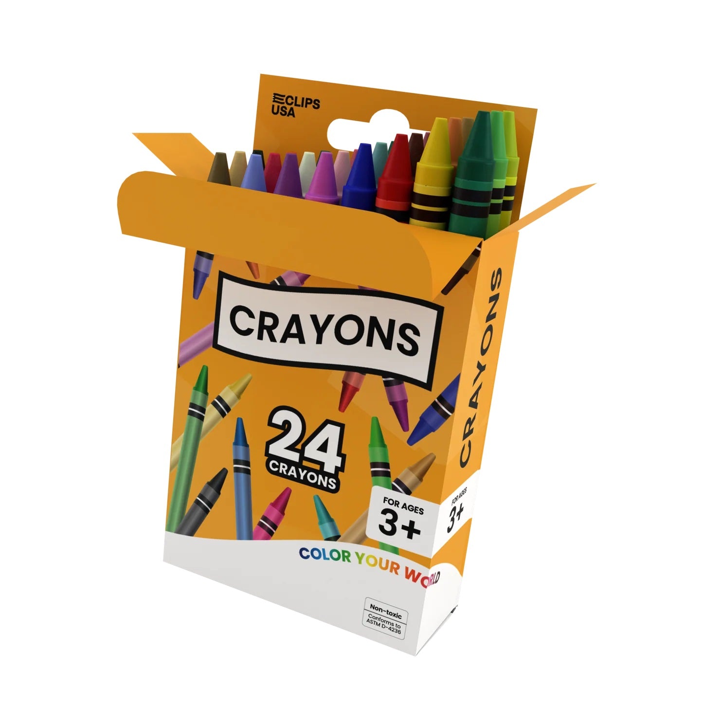 24 Pack of Wholesale Crayons for School Kids - Bulk Case of 48 Packs - Total of 1152 Crayons