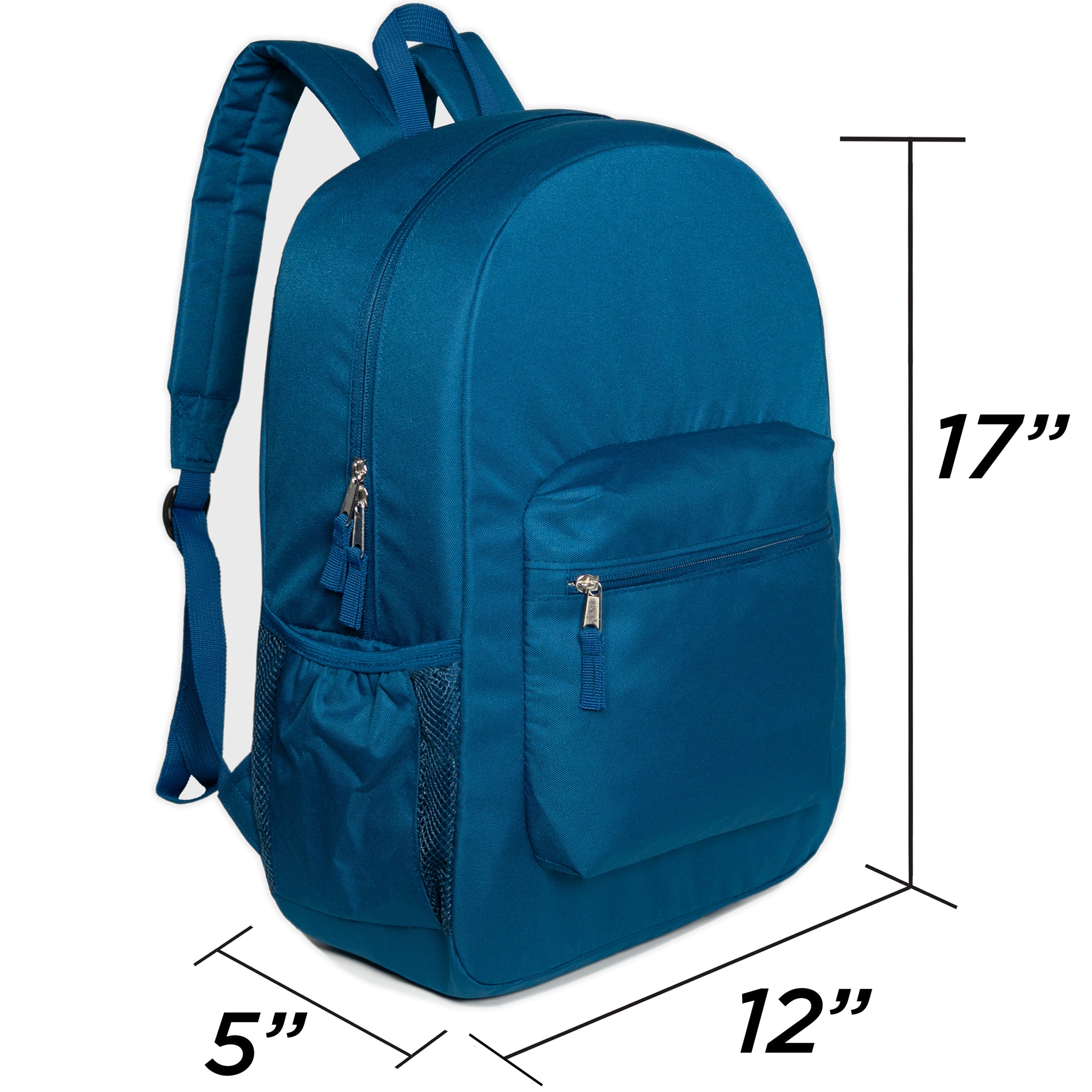 12 Wholesale 17" Padded Deluxe Backpacks & 12 Bulk School Supply Kits of Your Choice
