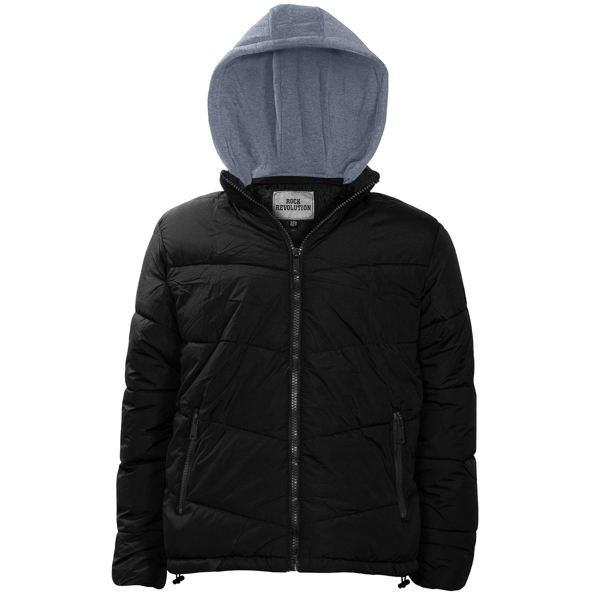 Men's Warm Winter Wholesale Coats in Black & Assorted Sizes - Bulk Case of 12 Winter Jackets