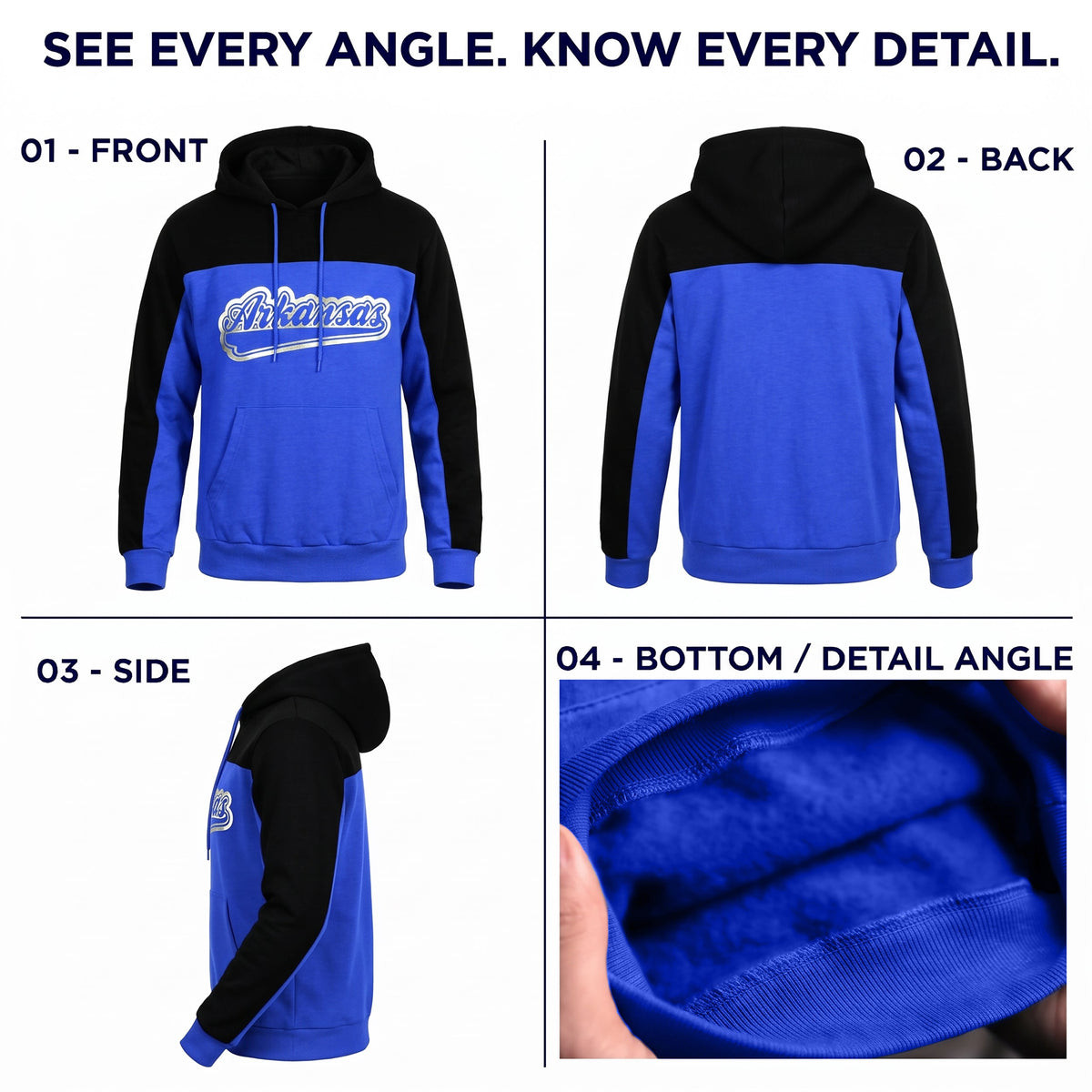 Winter Hoodie Arkansas Assorted Sizes - Bulk Case of 12