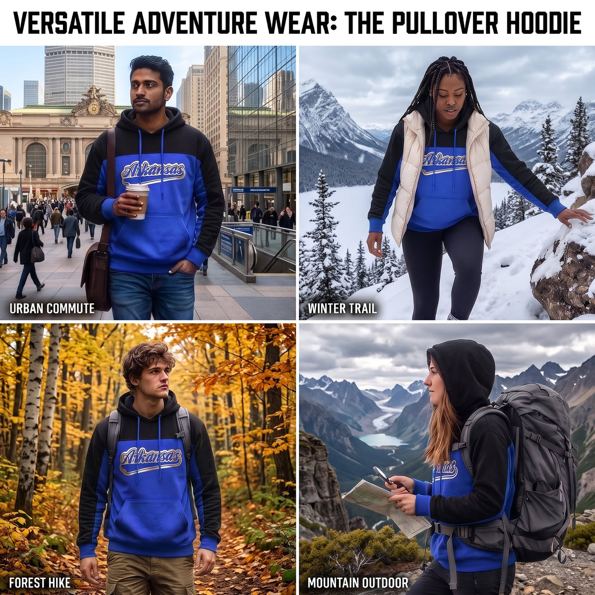 Winter Hoodie Arkansas Assorted Sizes - Bulk Case of 12