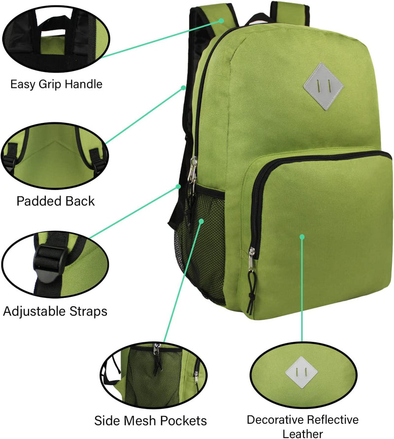 18 Piece Wholesale Deluxe School Supply Kit With 17" Backpack - Bulk Case of 12 Backpacks and Kits