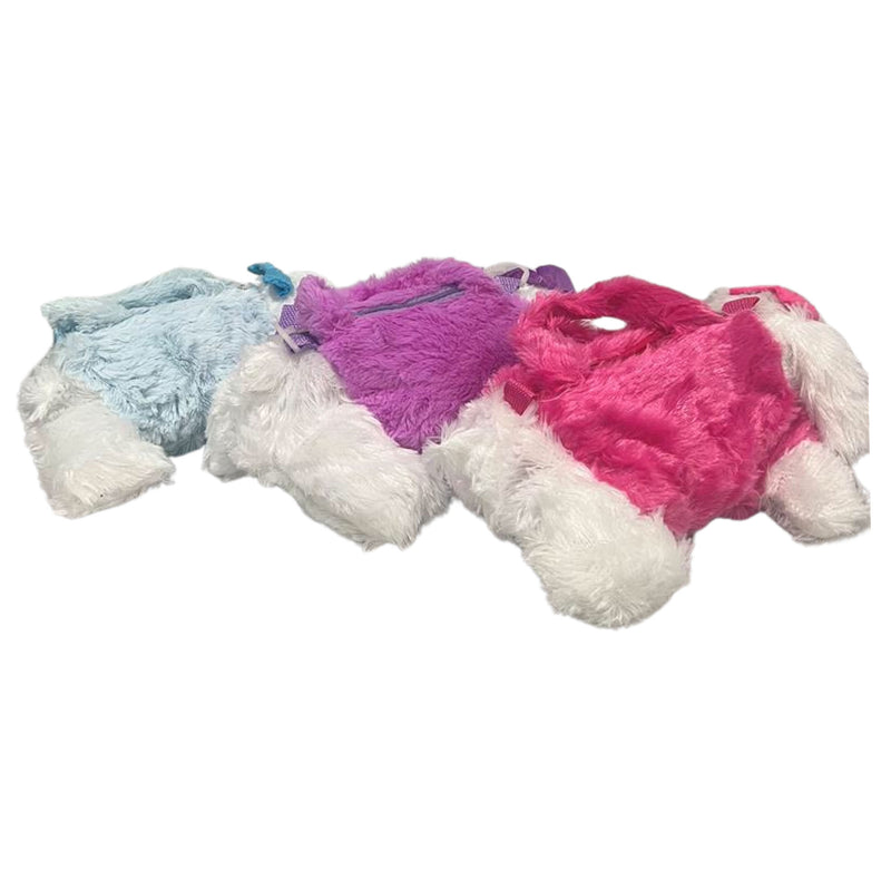 CLEARANCE KIDS PLUSH DOG BAG (CASE OF 36 - $2.25 / PIECE)  Wholesale Plush Dog Crossbody Bag in Assorted Colors SKU: 9075-2-PLUSH-36