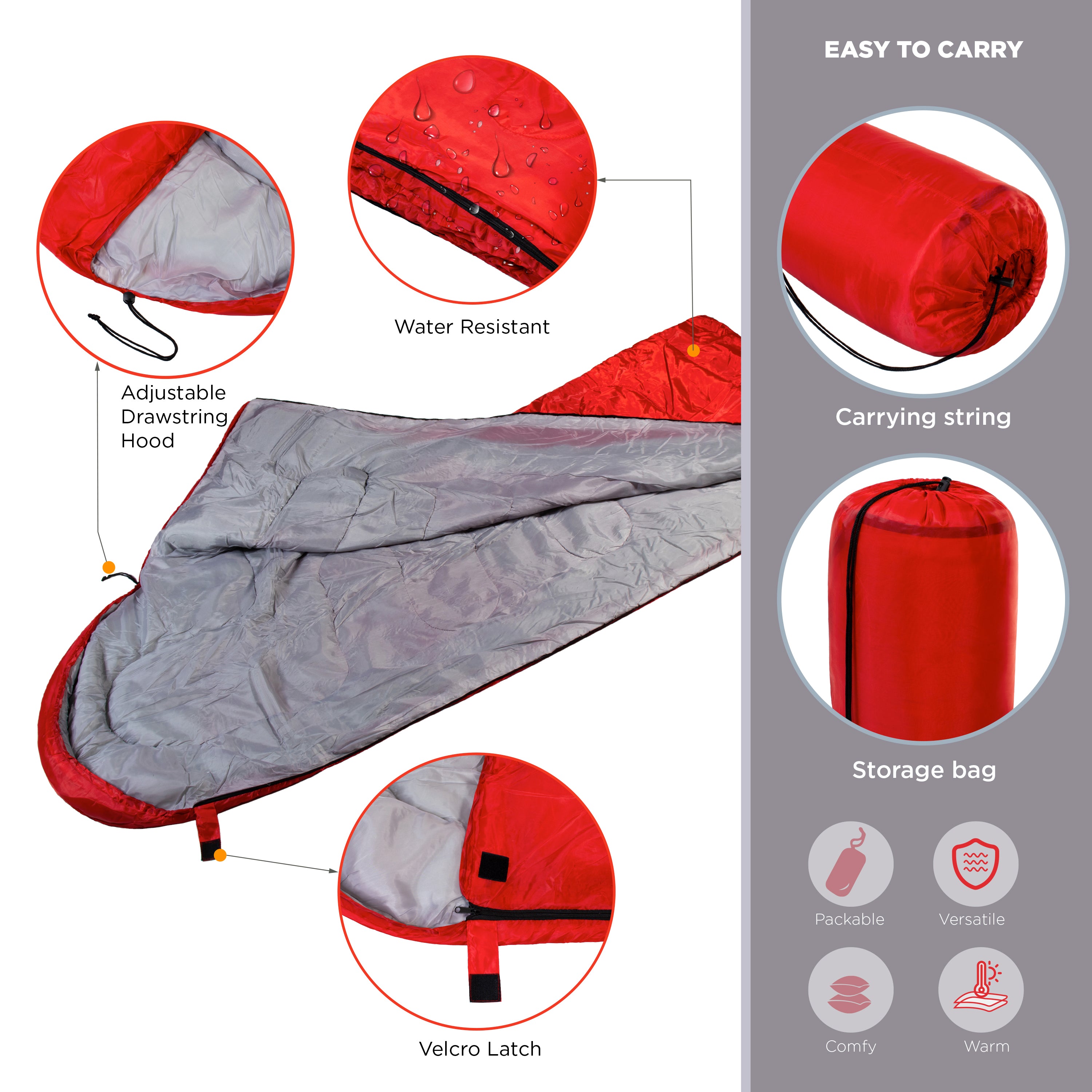 Lightweight Sleeping Bag 2 Lbs - Bulk Winter Accessories | Wholesale Case of 12 Sleeping Bags