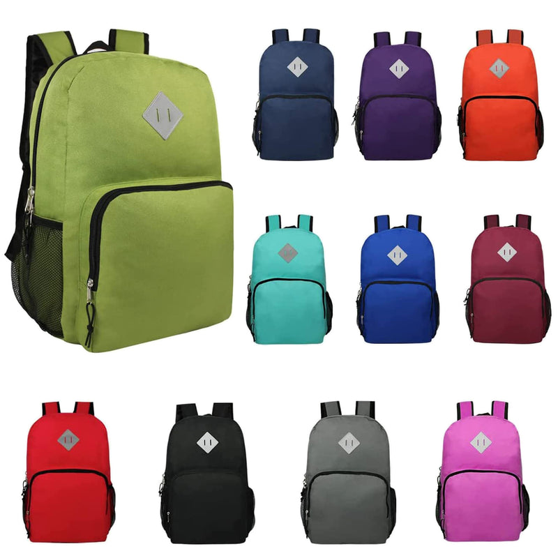 18 Piece Wholesale Deluxe School Supply Kit With 17" Backpack - Bulk Case of 12 Backpacks and Kits