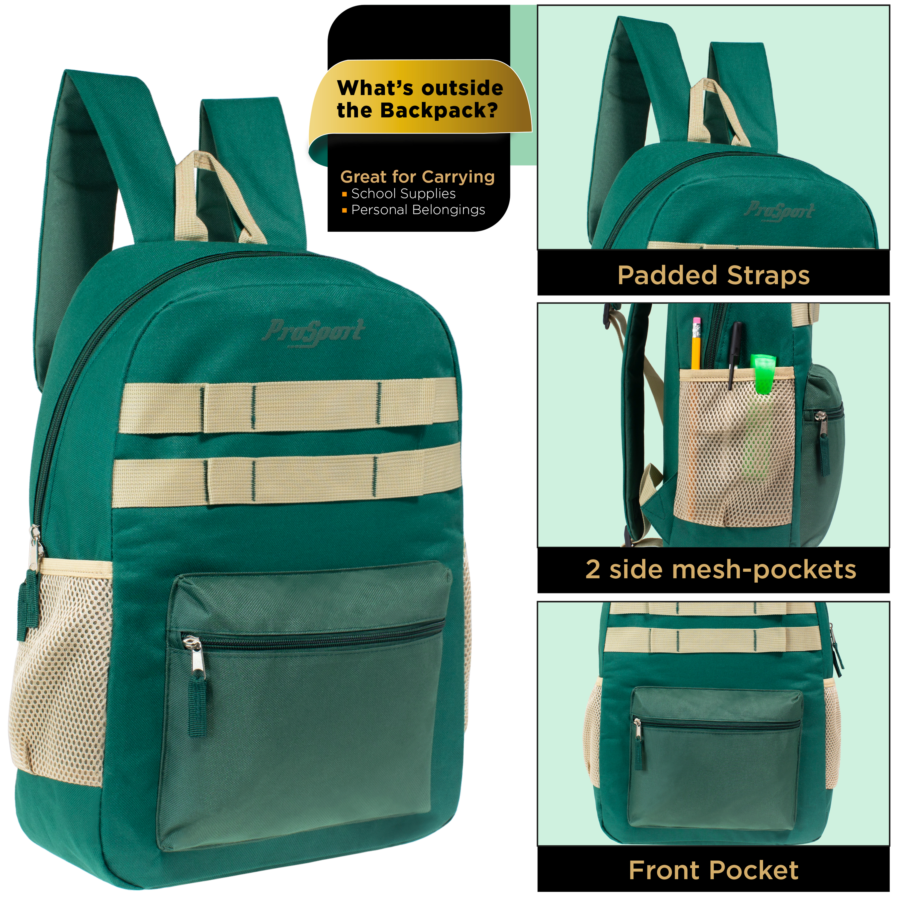 17" Multi Color Design Wholesale Backpacks in Assorted Colors - Bulk Case of 24 Bookbags