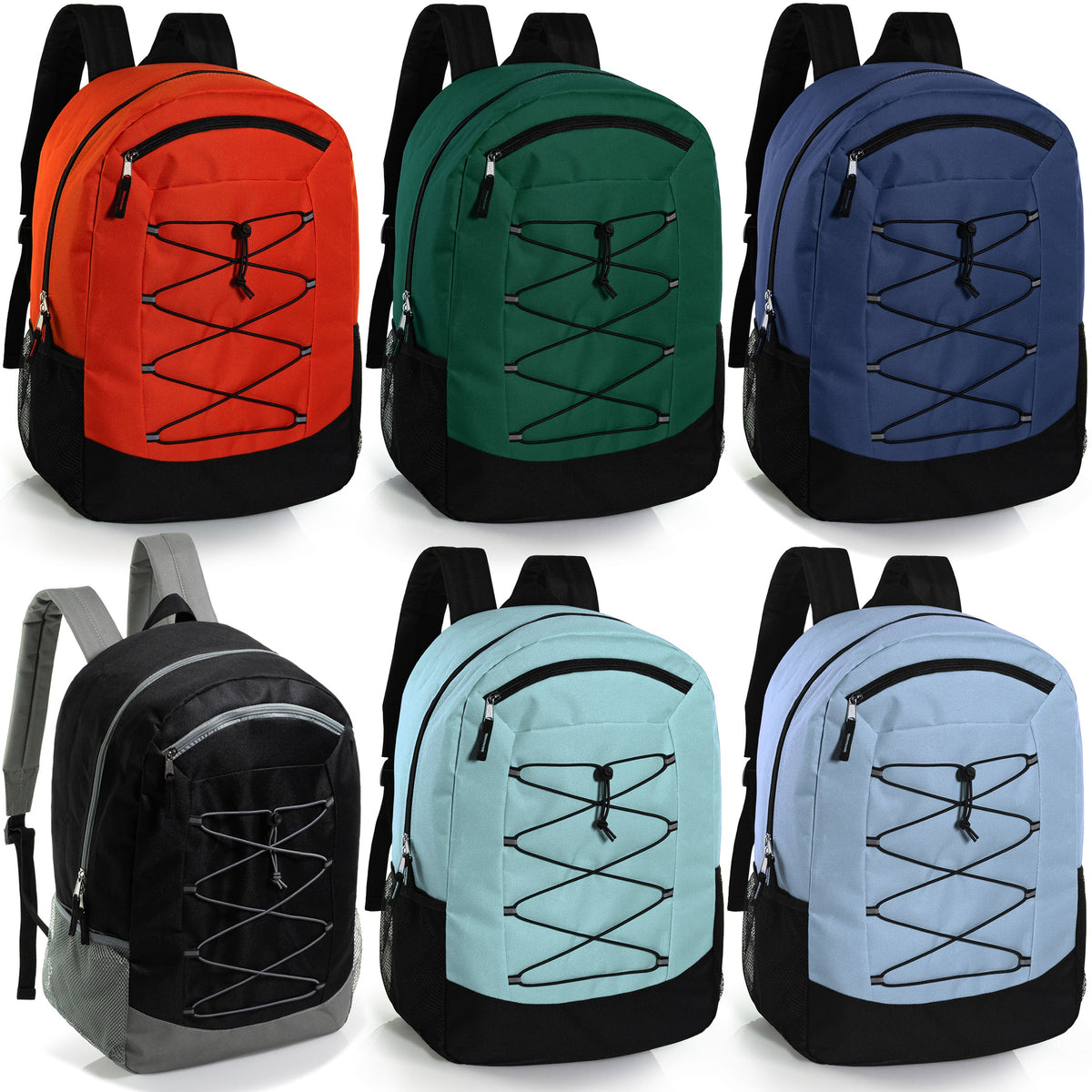 12 Deluxe Padded Large 19" Backpacks with a Laptop Sleeve & Your Choice of 12 Bulk Hygiene Kits - Wholesale Care Package: Homeless, Emergency, Charity