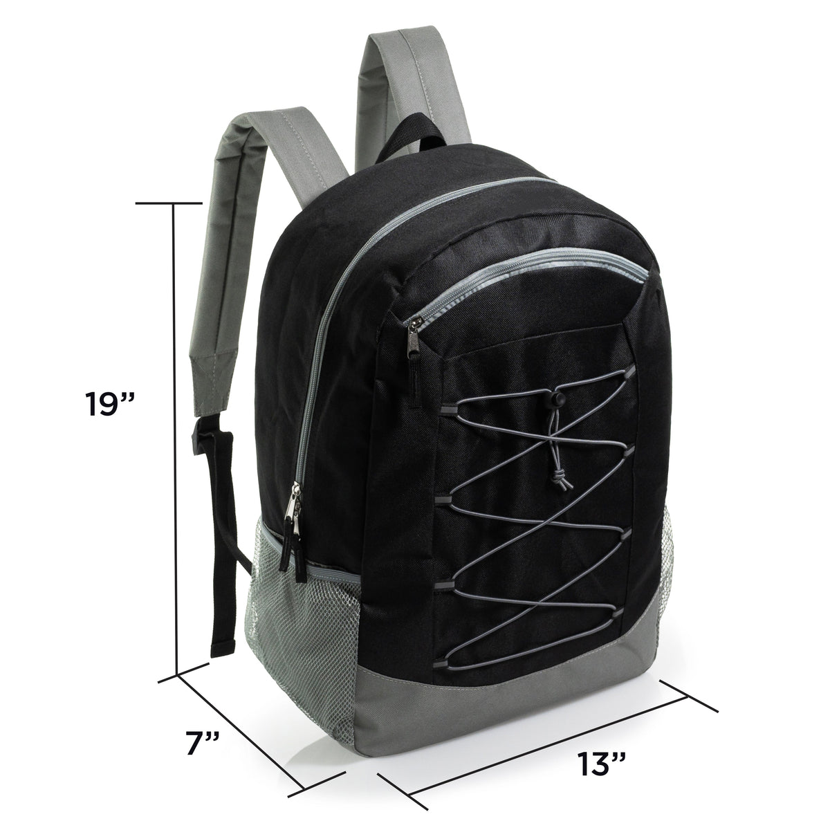 12 Deluxe Padded Large 19" Backpacks with a Laptop Sleeve & Your Choice of 12 Bulk Hygiene Kits - Wholesale Care Package: Homeless, Emergency, Charity