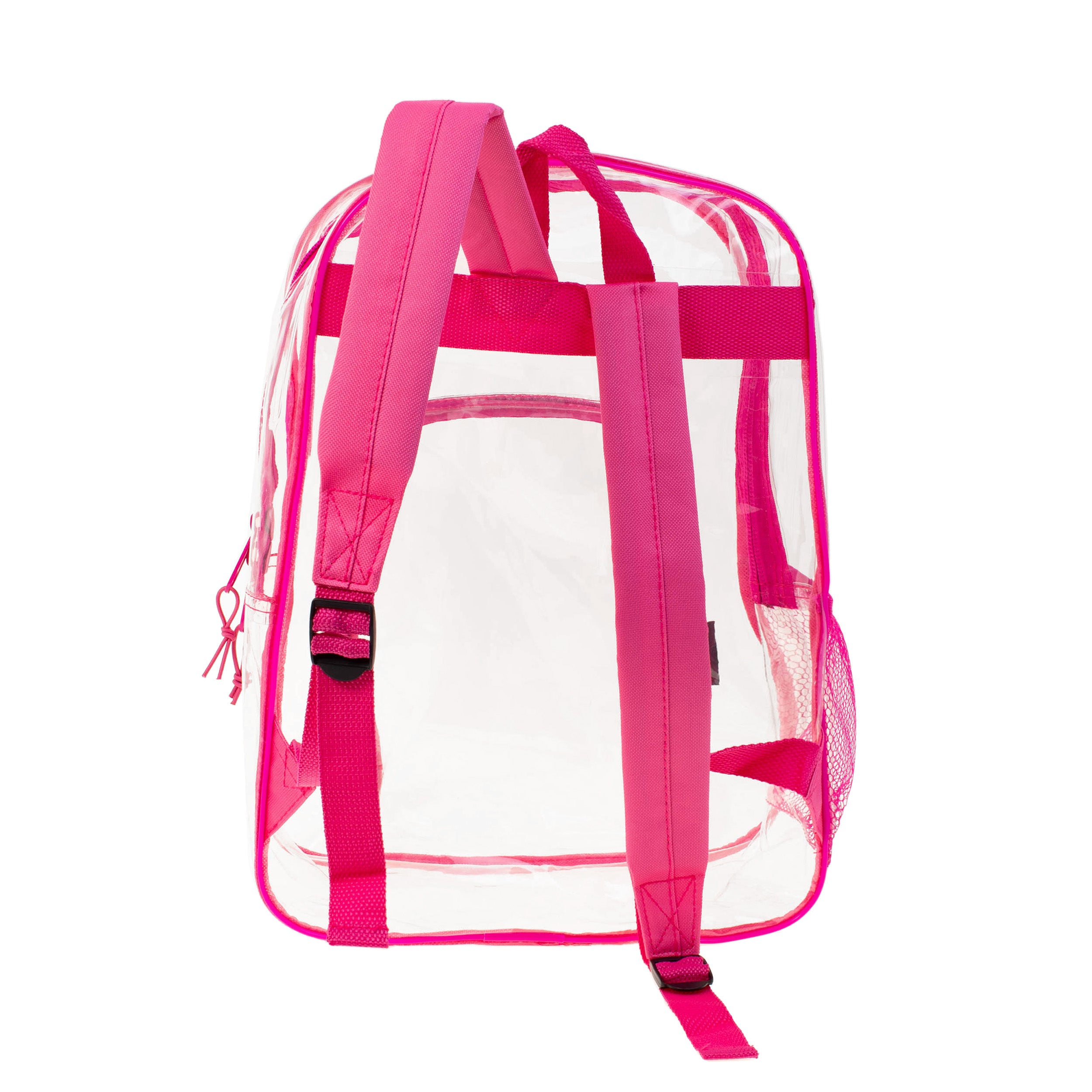 Clear Vinyl Piping Bulk Backpacks in 3 Assorted Colors- Wholesale Case of 24 Bookbags