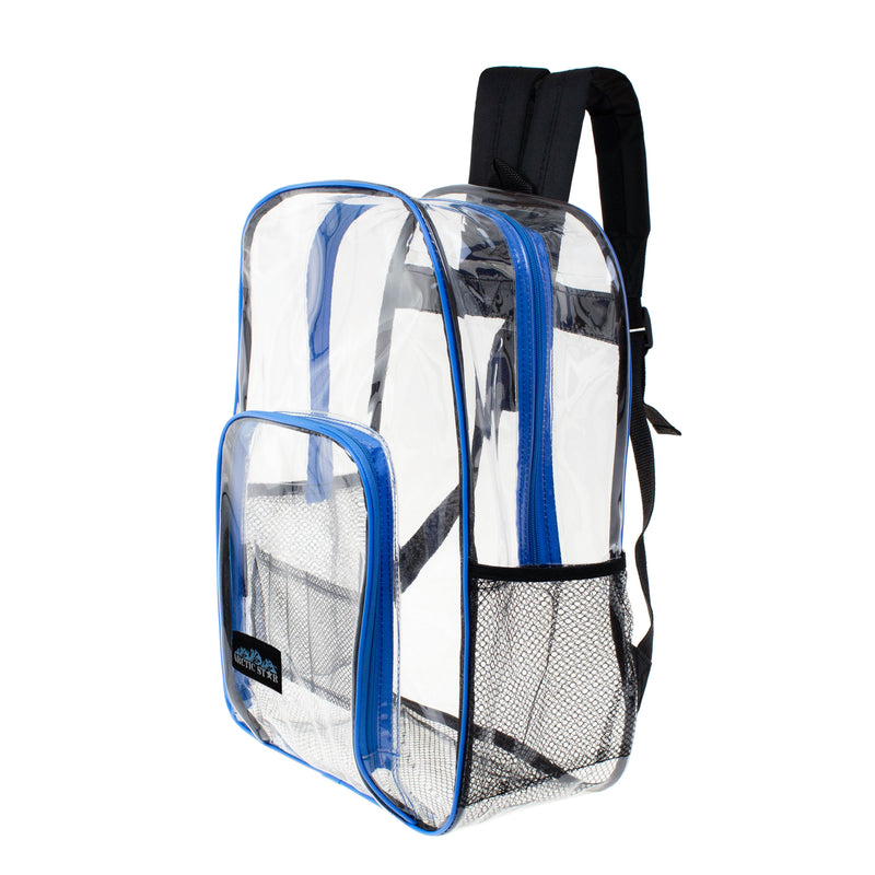 Clear Vinyl Piping Bulk MINI Backpacks - 5 Assorted Colors- Wholesale Case of 24 Bookbags