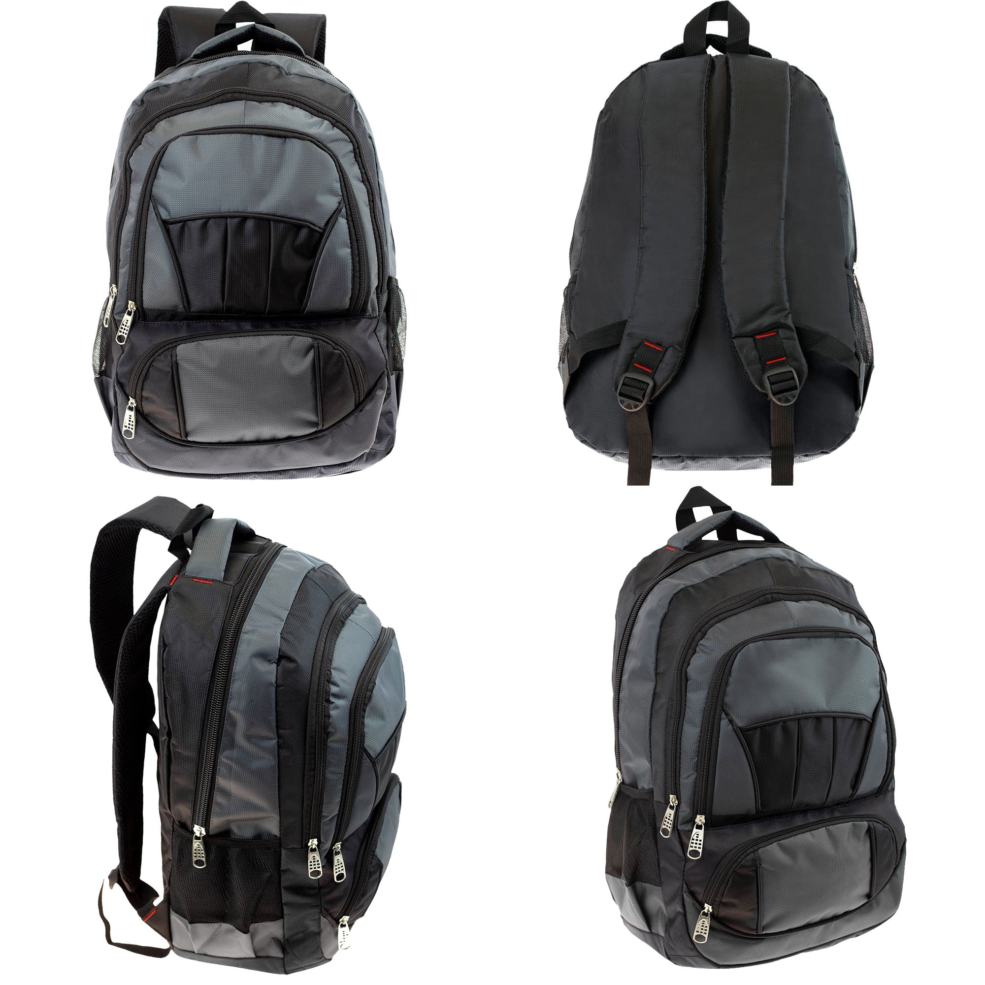 19" Durable Quality Premium Wholesale Backpack in 8 Assorted Colors - Bulk Case of 24