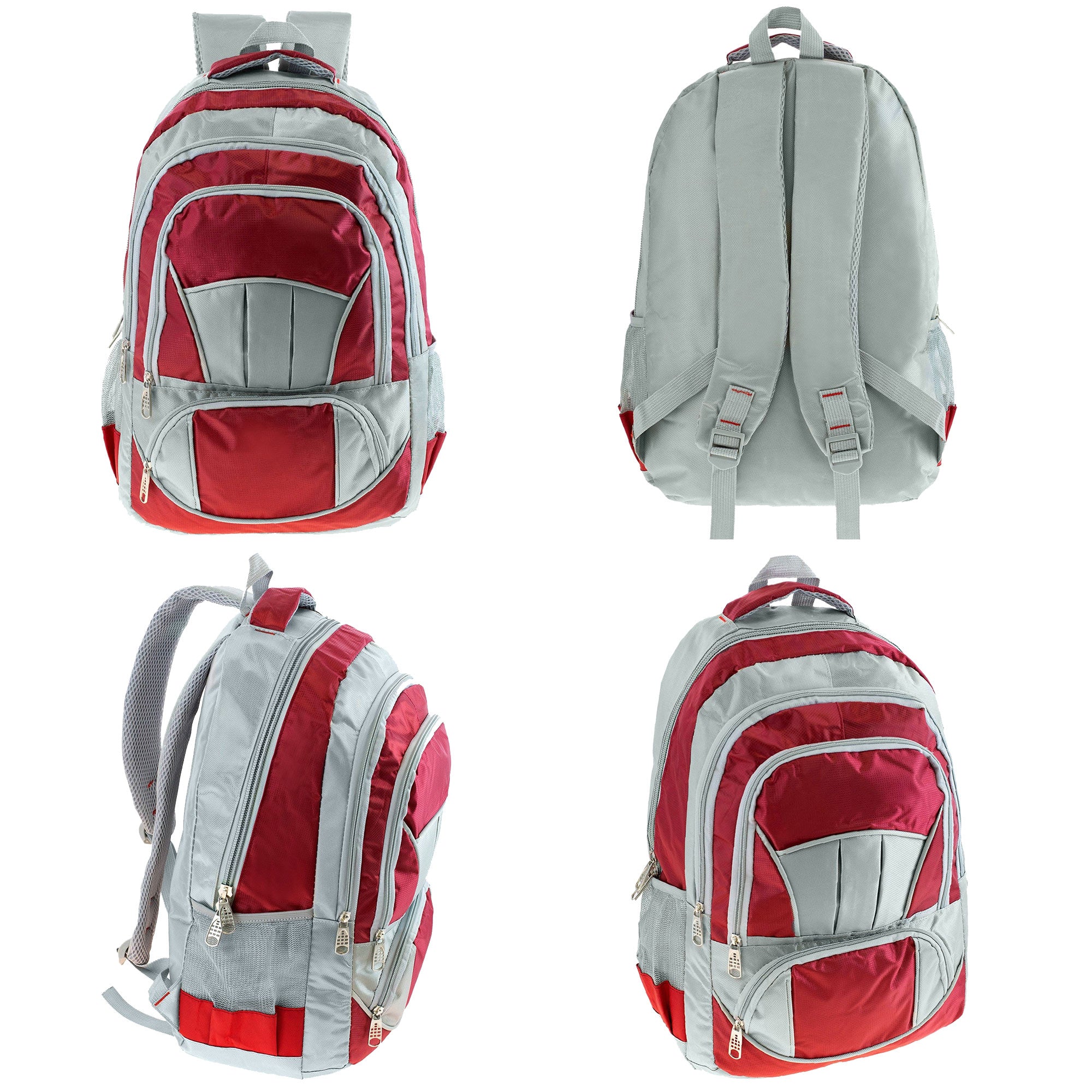 19" Durable Quality Premium Wholesale Backpack in 8 Assorted Colors - Bulk Case of 24
