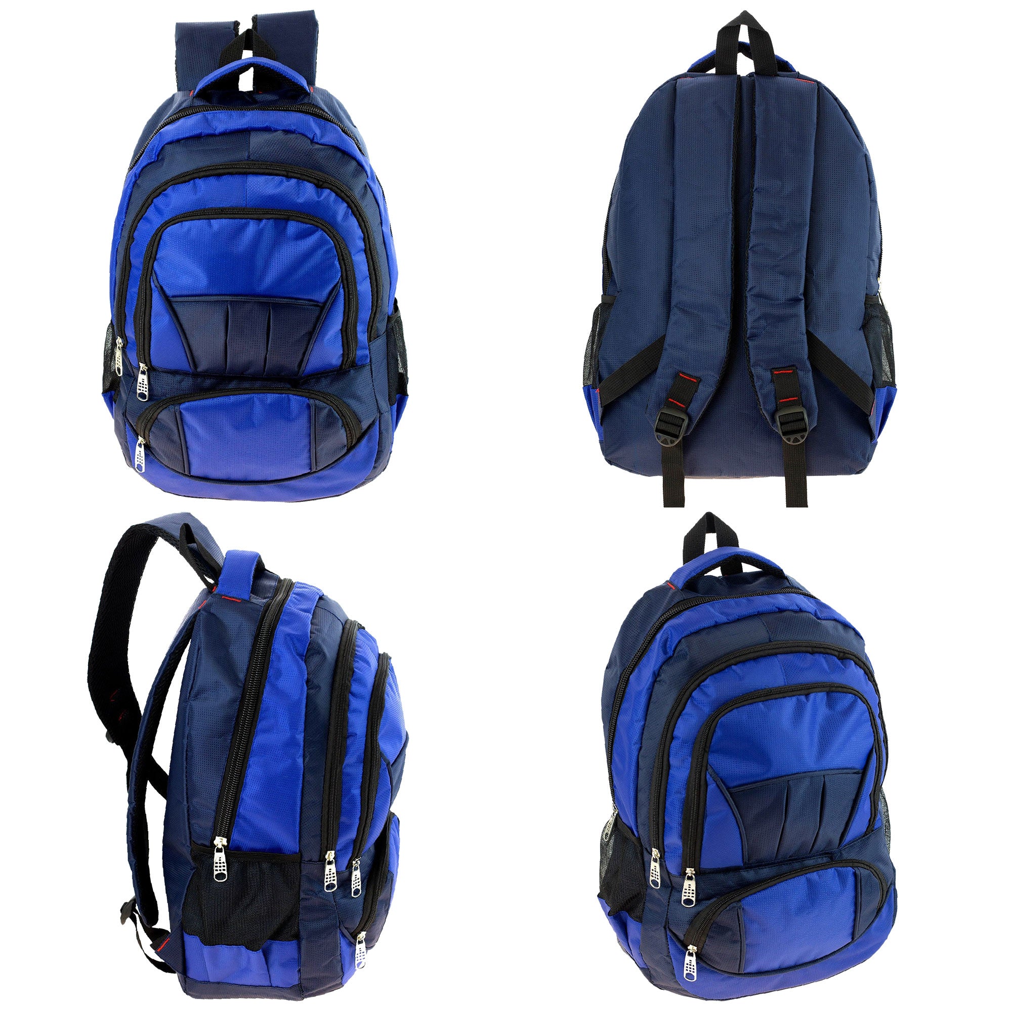 19" Durable Quality Premium Wholesale Backpack in 8 Assorted Colors - Bulk Case of 24