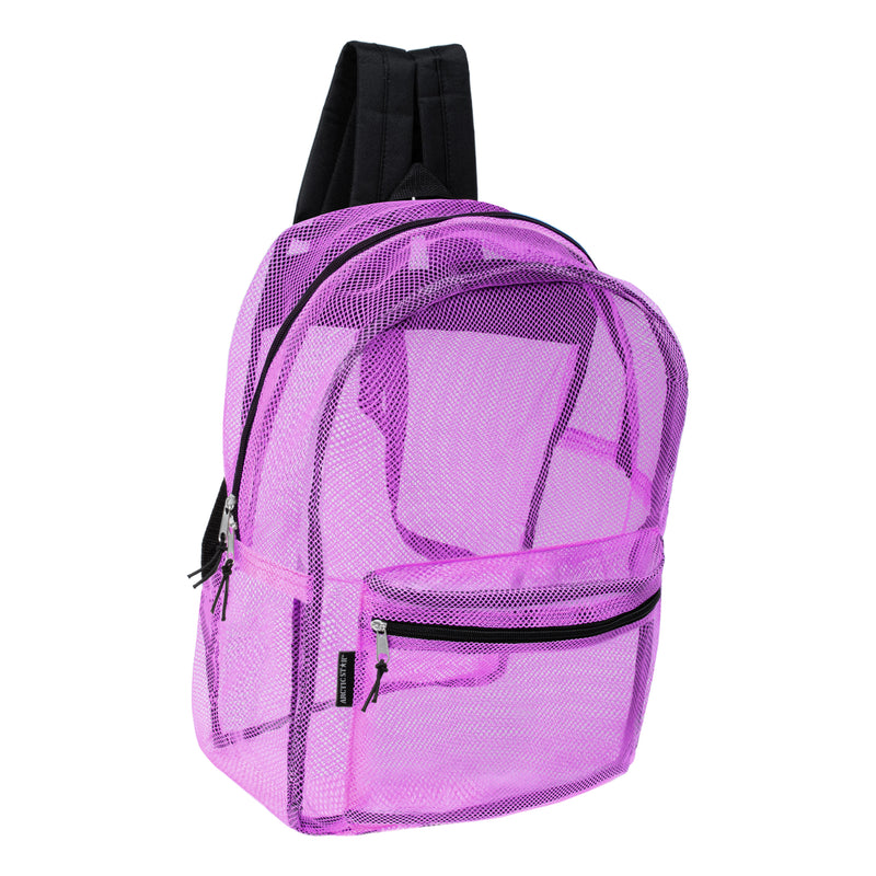 Mesh Wholesale Backpacks in 6 Assorted Colors - Case of 24 Bookbags