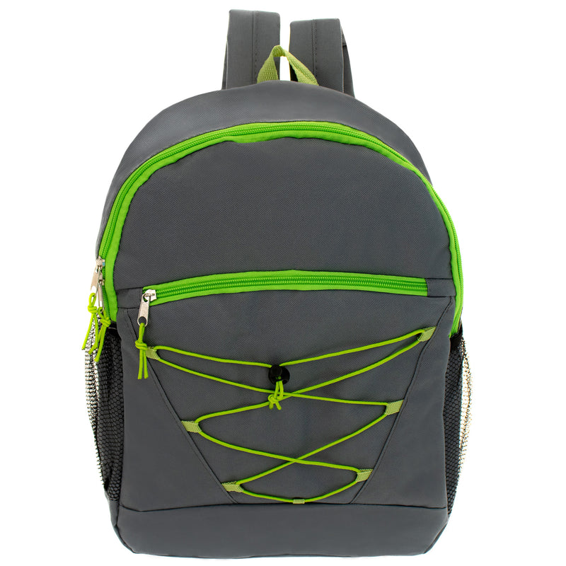 17" Bungee Bulk Backpacks in 6 Assorted Colors - Wholesale Case of 24