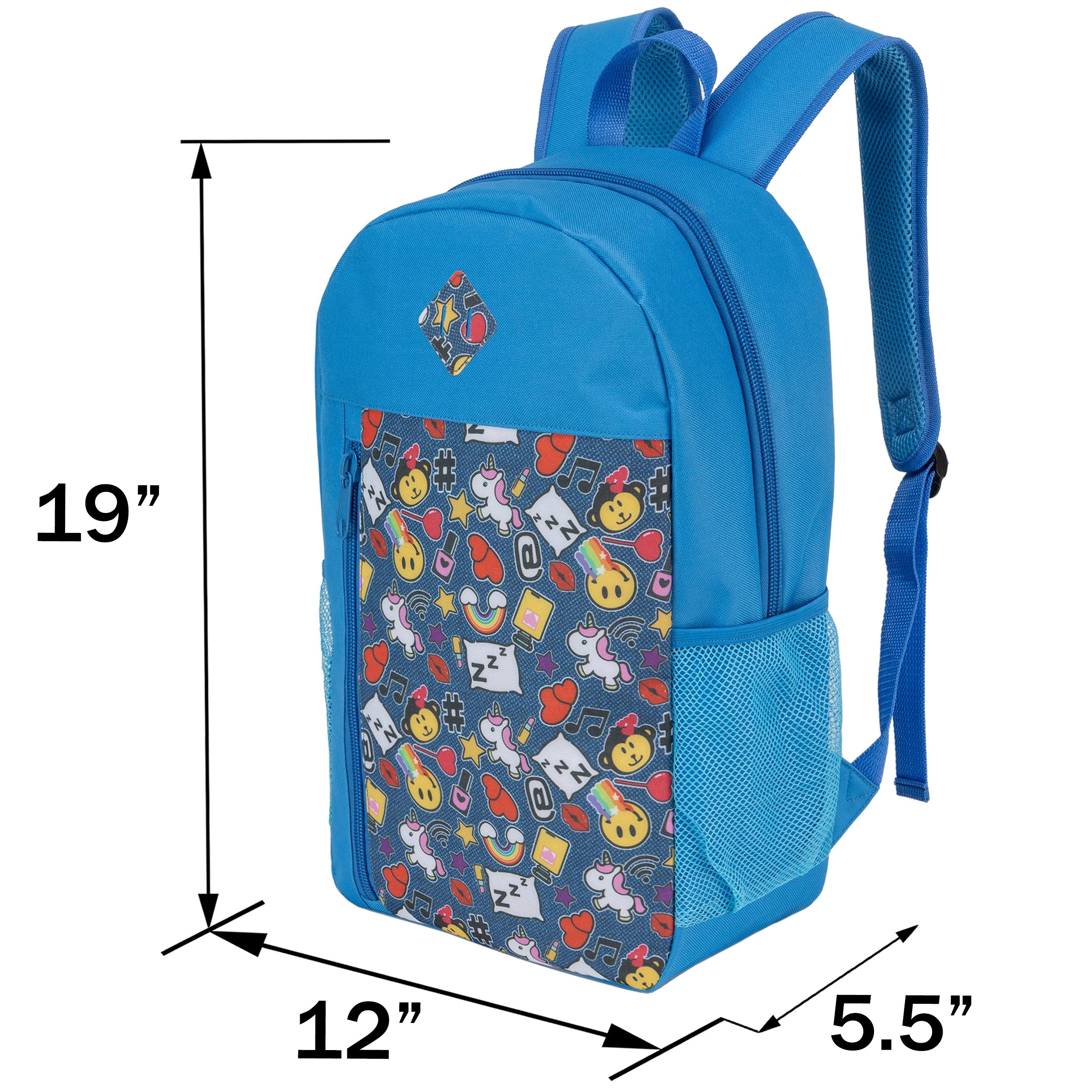 19" Wholesale Backpack in 8 Prints Padded Back - Bulk Case of 24