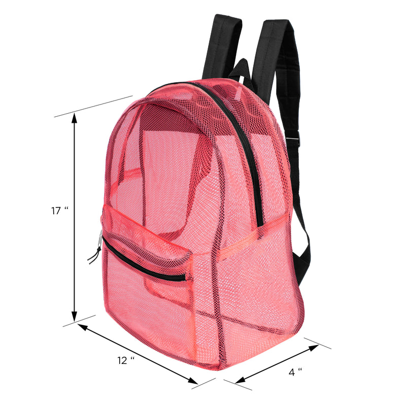 Mesh Wholesale Backpacks in 6 Assorted Colors - Case of 24 Bookbags
