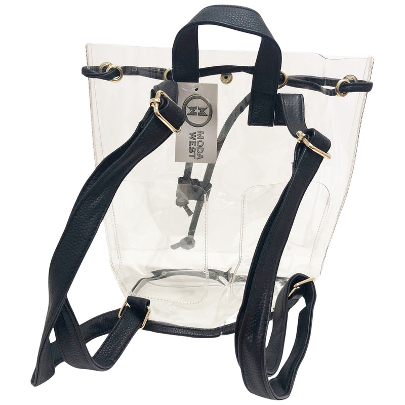 CLEARANCE WHOLESALE CLEAR DRAWSTRING BACKPACK (CASE OF 24 - $3.50 / PIECE)  Wholesale Transparent Drawstring Backpack SKU: C2691-24
