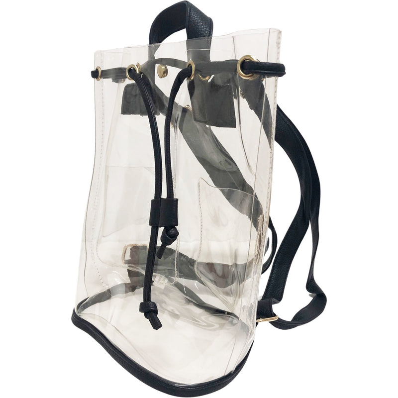 CLEARANCE WHOLESALE CLEAR DRAWSTRING BACKPACK (CASE OF 24 - $3.50 / PIECE)  Wholesale Transparent Drawstring Backpack SKU: C2691-24