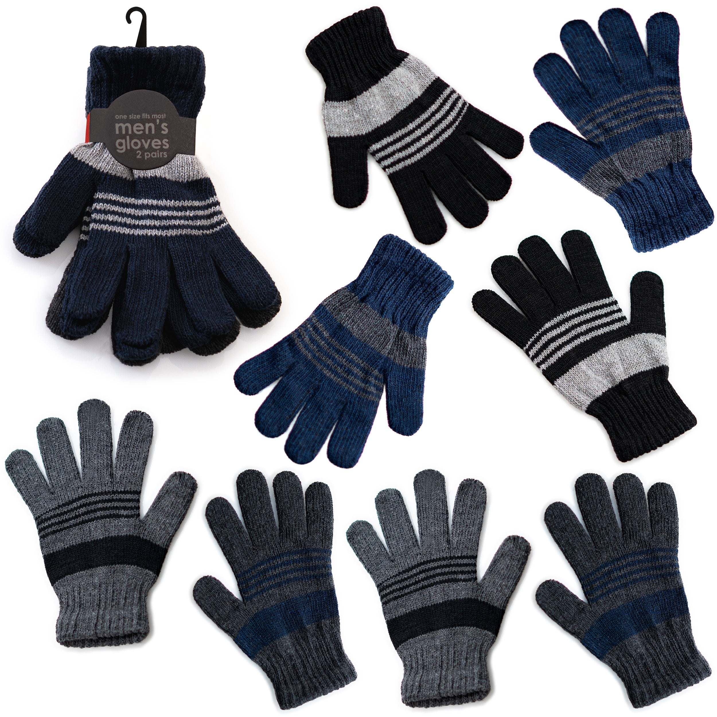 Assorted Color Wholesale Winter Gloves For Men in 4 Colors - Bulk Case of 96